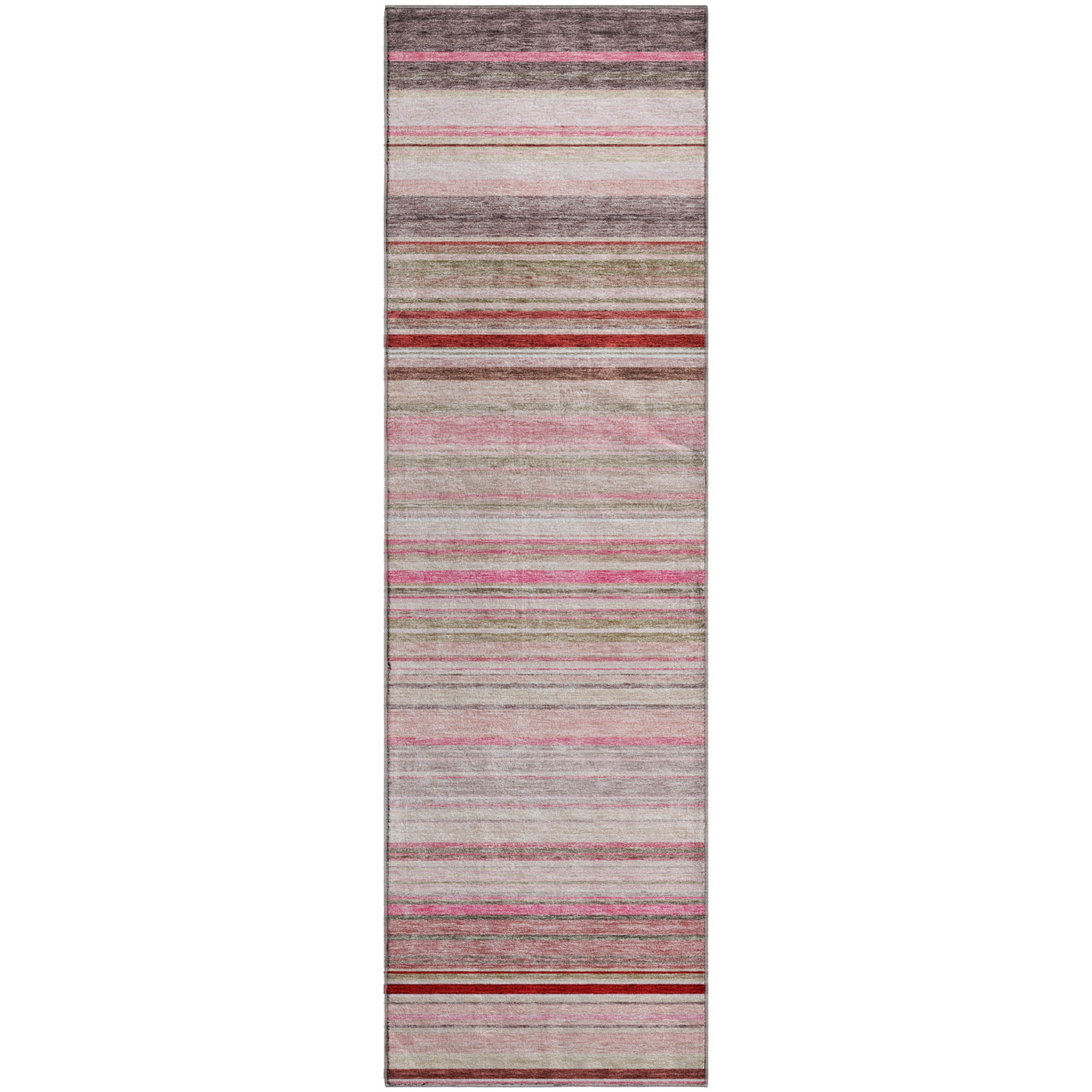 Santorini Machine Washable Transitional Pink Rug 2'3" x 7'6" #shape_Runner