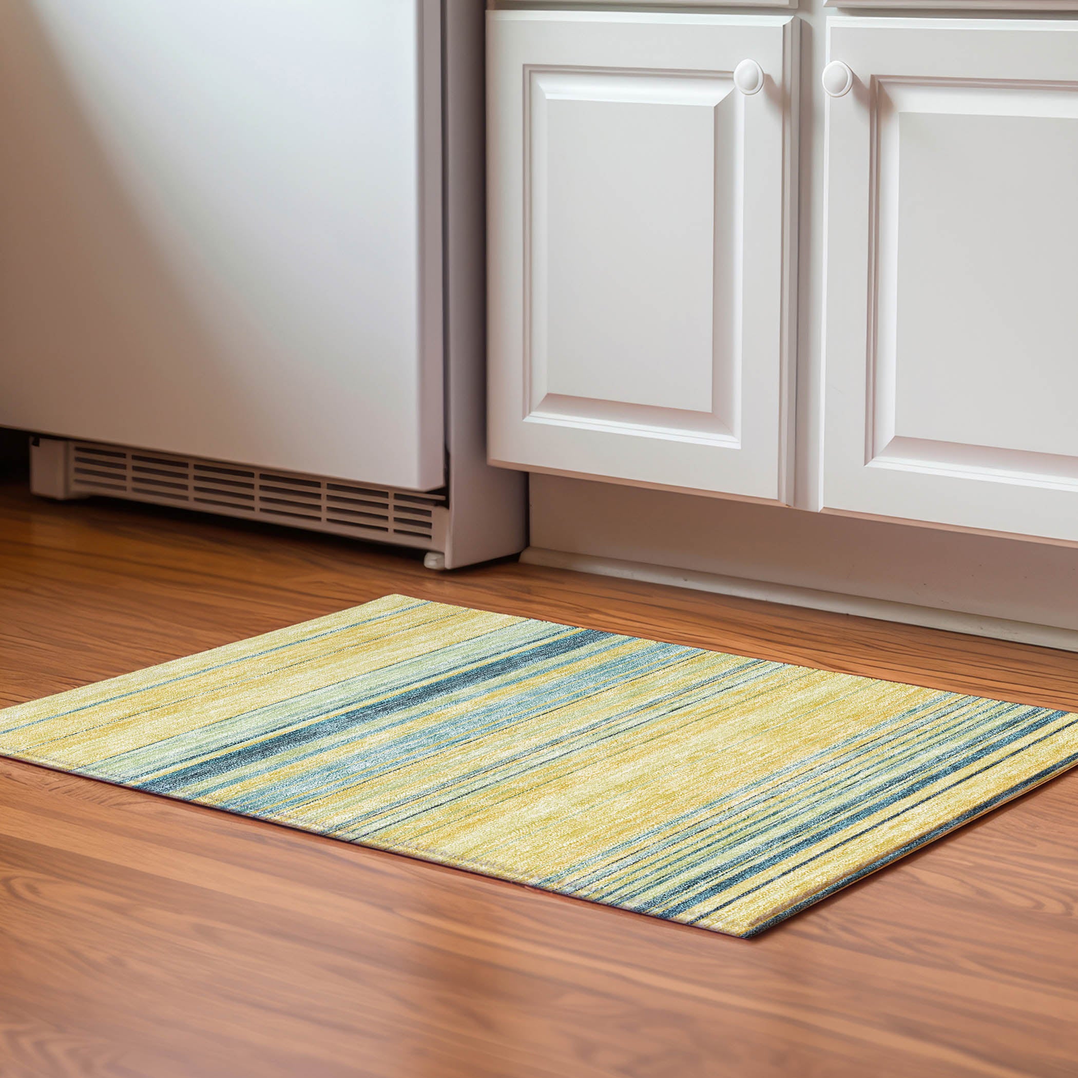 Santorini Machine Washable Transitional Yellow Gold Rug 1'8" x 2'6" #shape_Rectangle