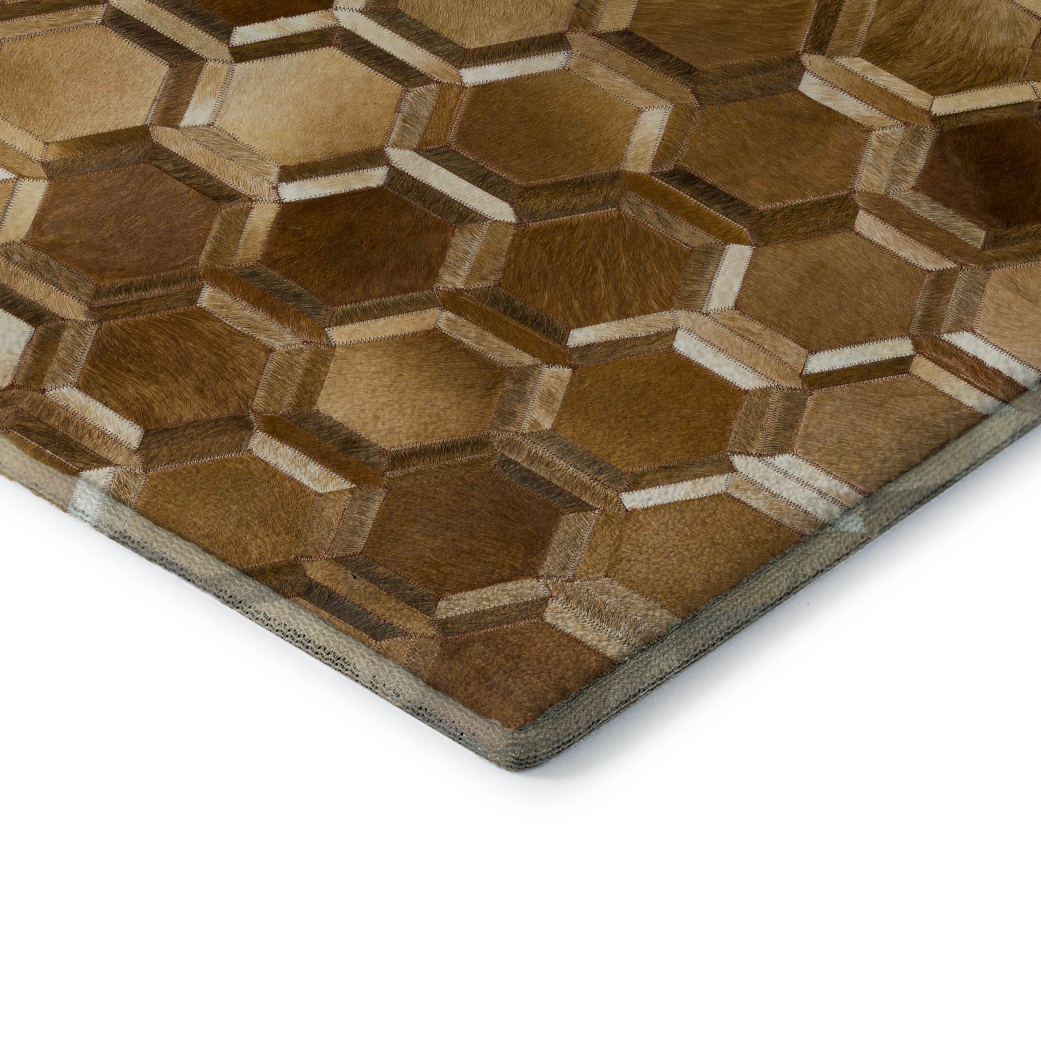 Oaxaca Machine Washable Cowhide Brown Browns Rug 1'8" x 2'6" #shape_Rectangle