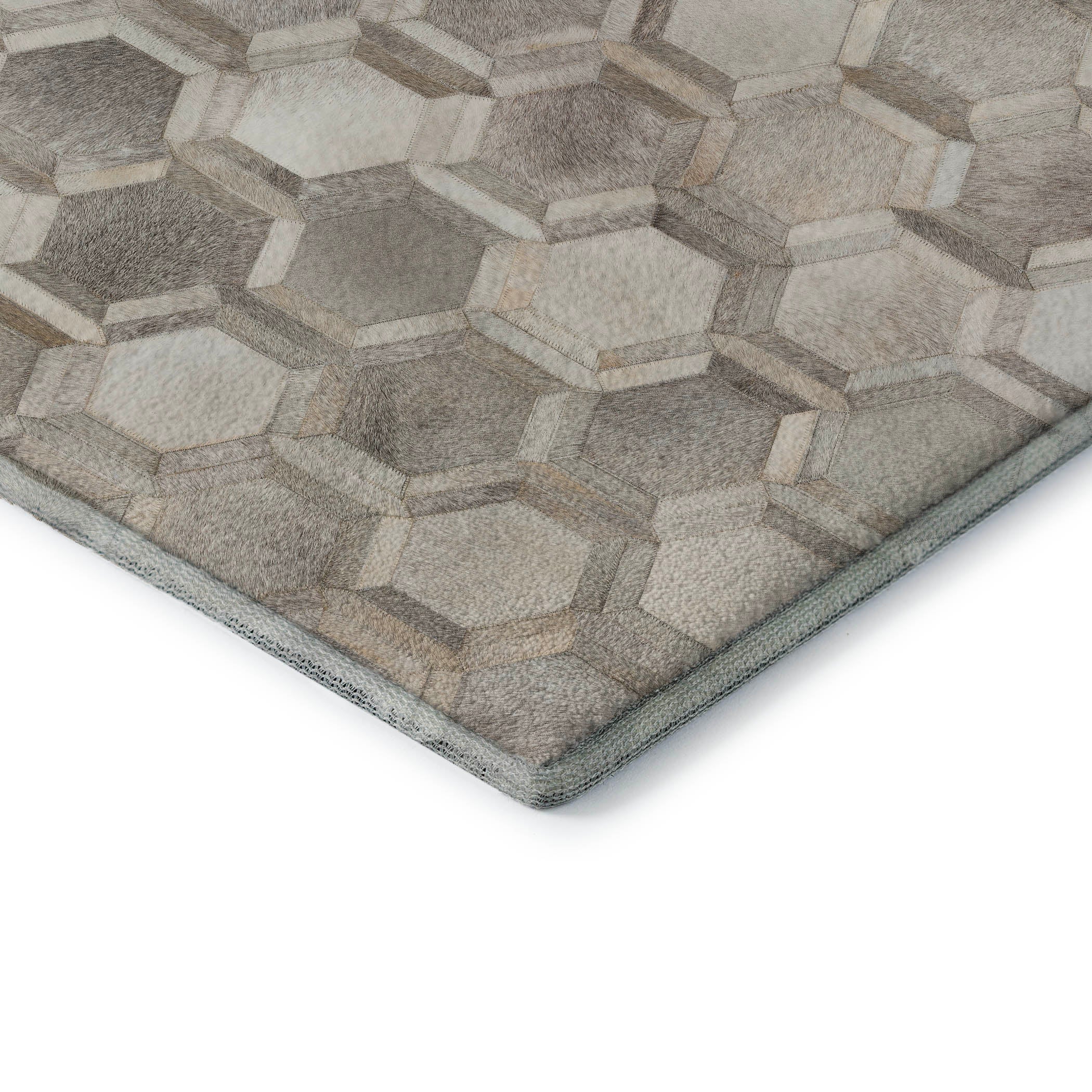 Oaxaca Machine Washable Cowhide Gray Rug 1'8" x 2'6" #shape_Rectangle