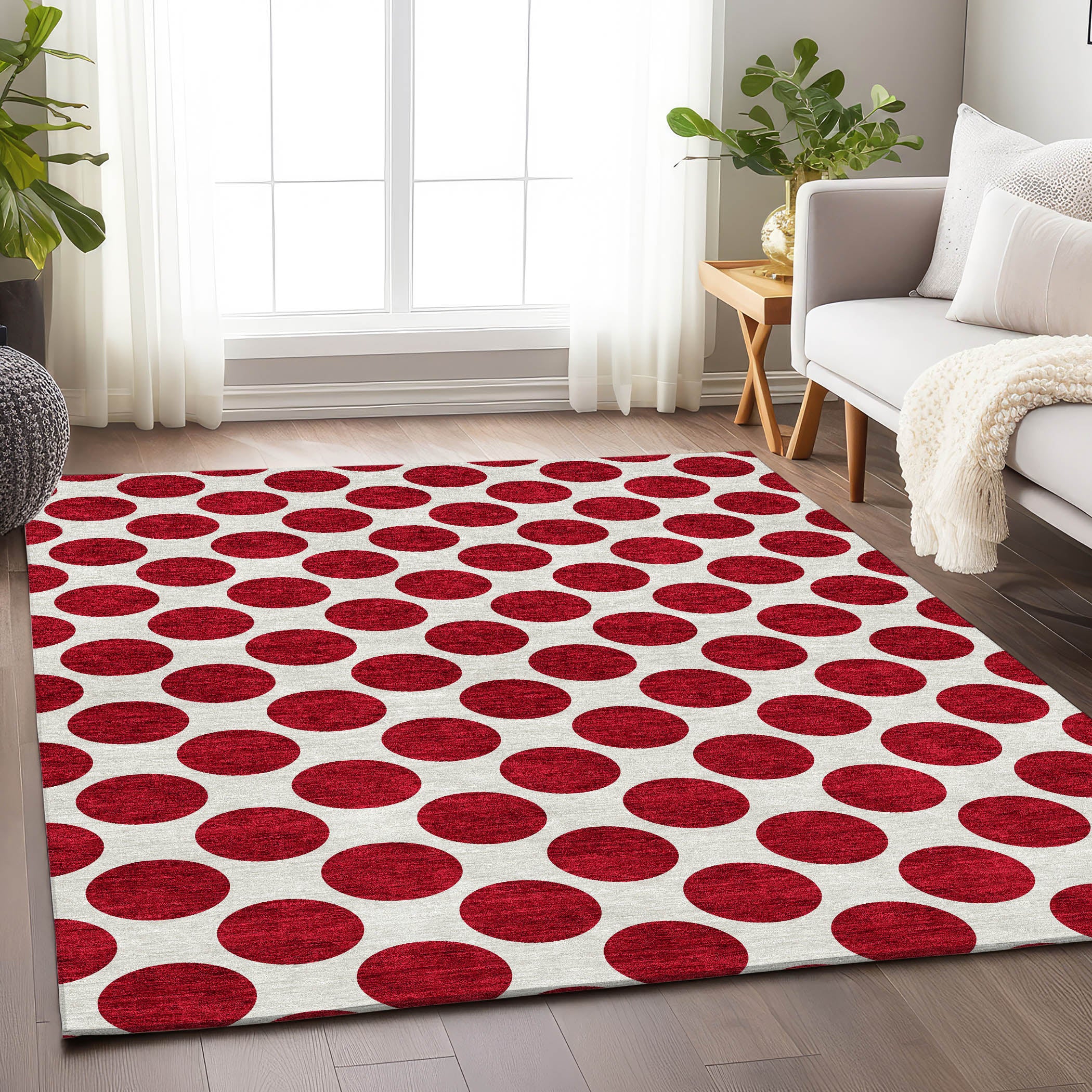 Jaipur Machine Washable Transitional Red Rug 2'6" x 3'10" #shape_Rectangle