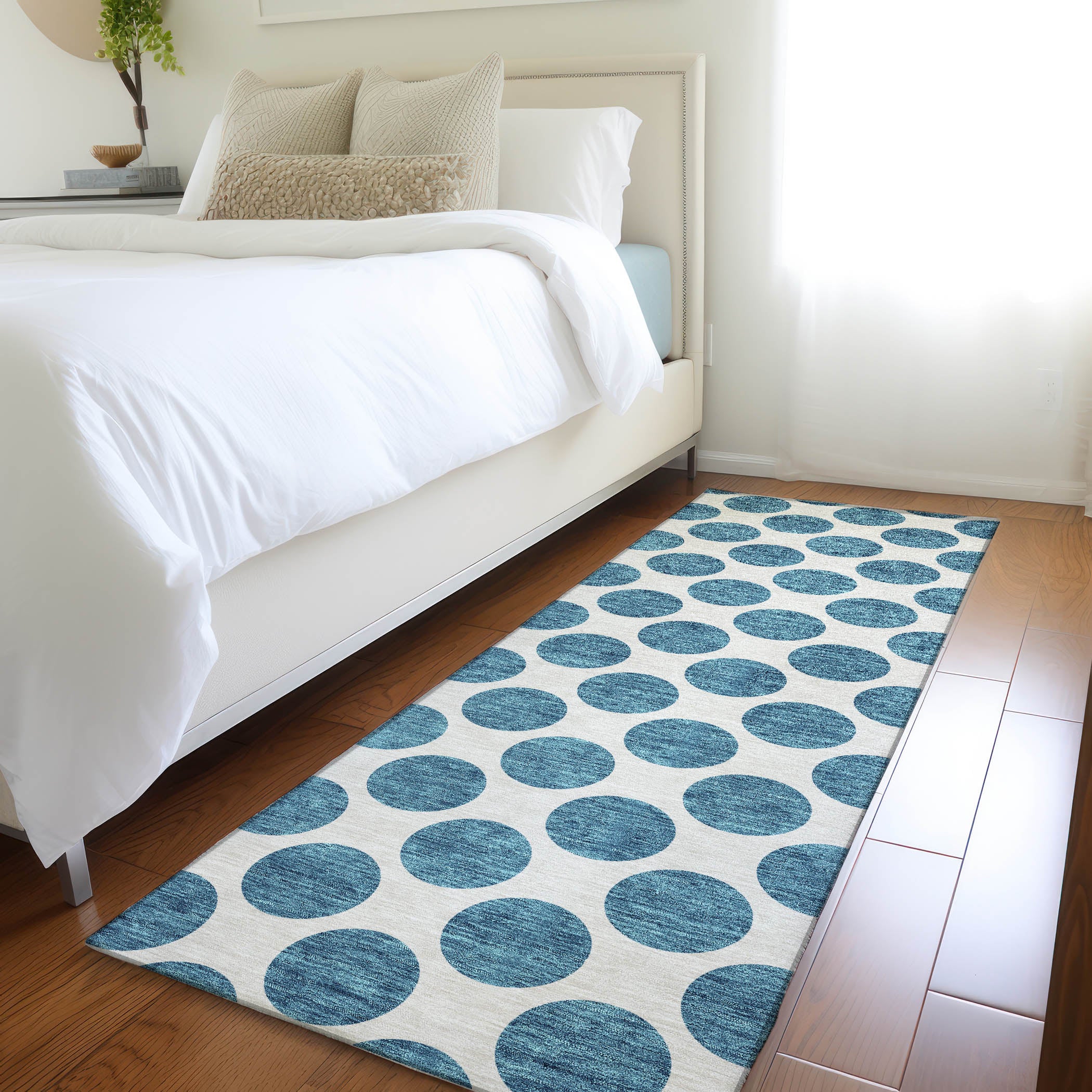 Jaipur Machine Washable Transitional Teal Rug 2'3" x 7'6" #shape_Runner