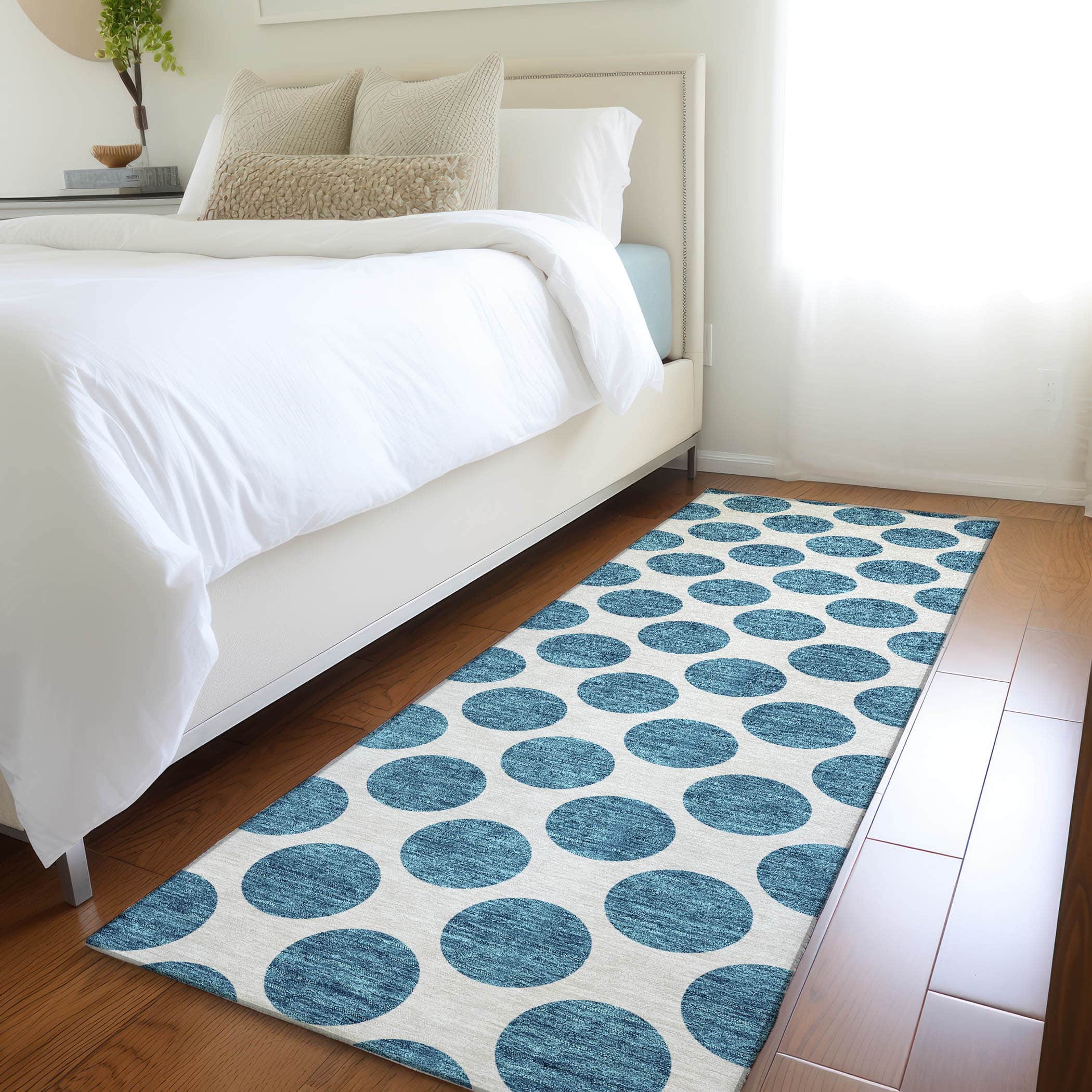 Jaipur Machine Washable Transitional Teal Rug 2'3" x 7'6" #shape_Runner