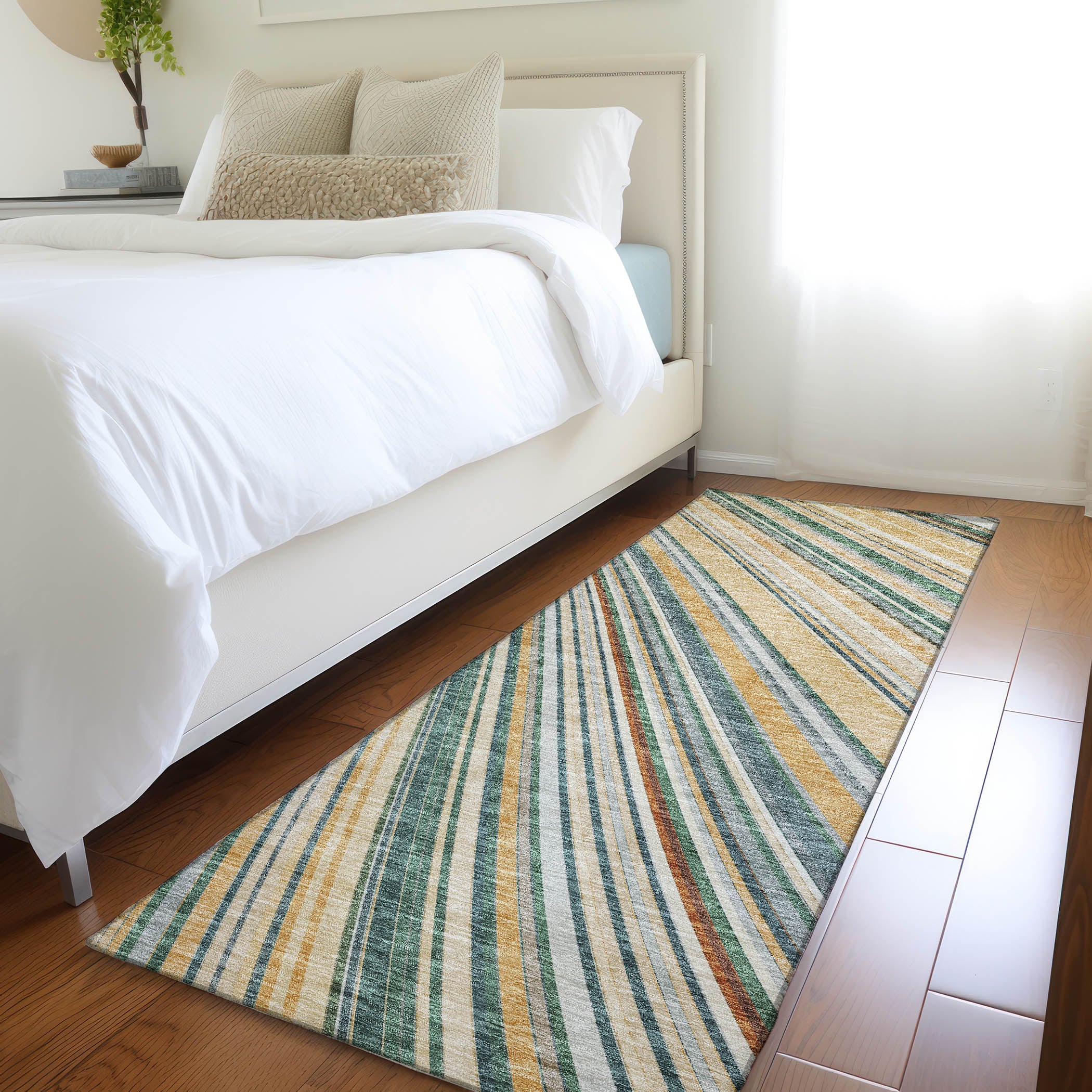 Chiang Mai Machine Washable Transitional Beige Brown Rug 2'3" x 7'6" #shape_Runner