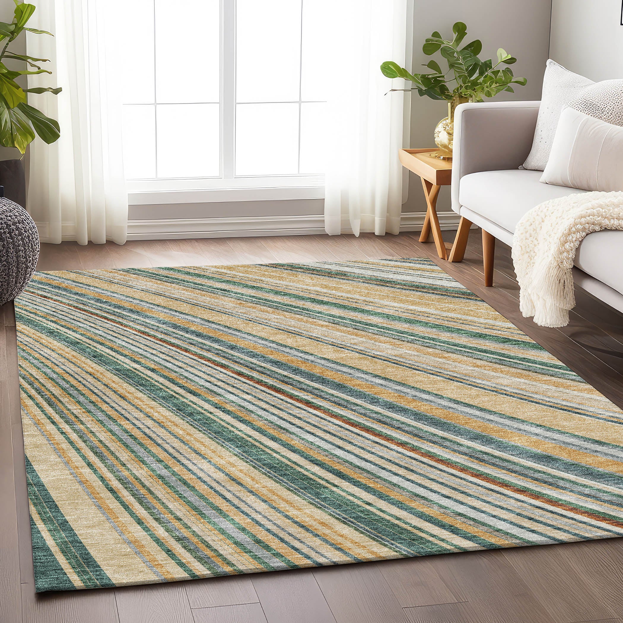 Chiang Mai Machine Washable Transitional Beige Brown Rug 2'6" x 3'10" #shape_Rectangle
