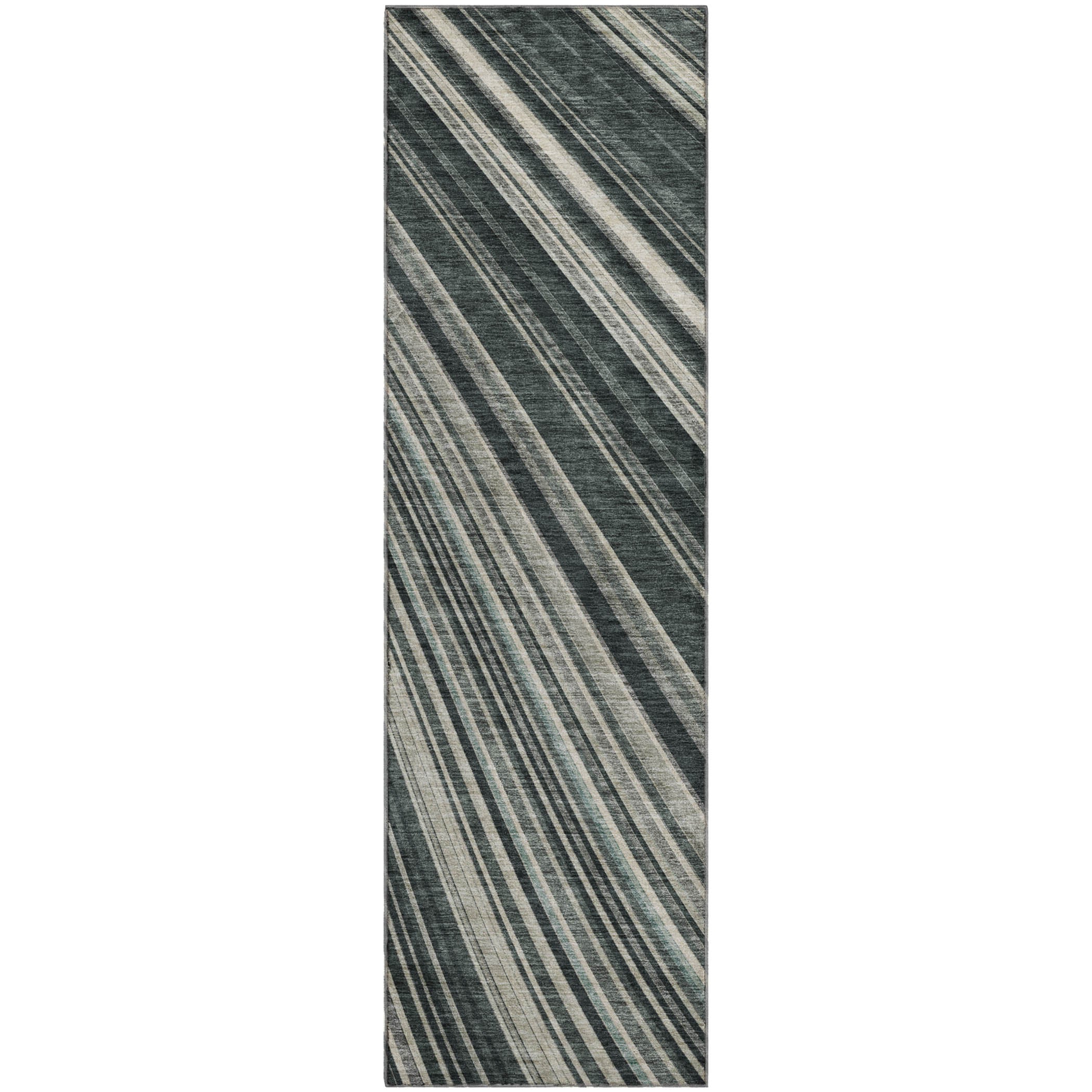 Chiang Mai Machine Washable Transitional Black Rug 2'3" x 7'6" #shape_Runner