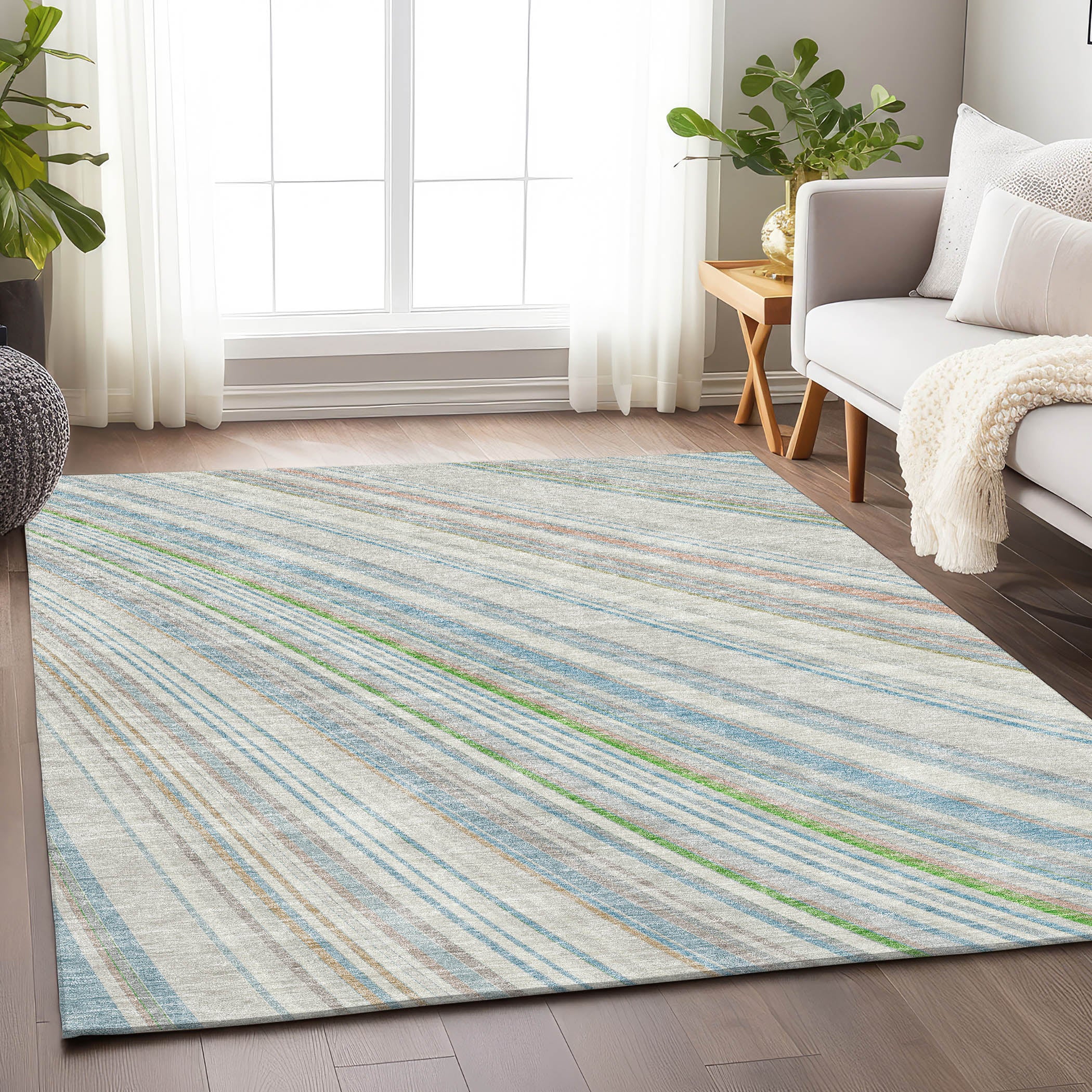 Chiang Mai Machine Washable Transitional Ivory Rug 2'6" x 3'10" #shape_Rectangle