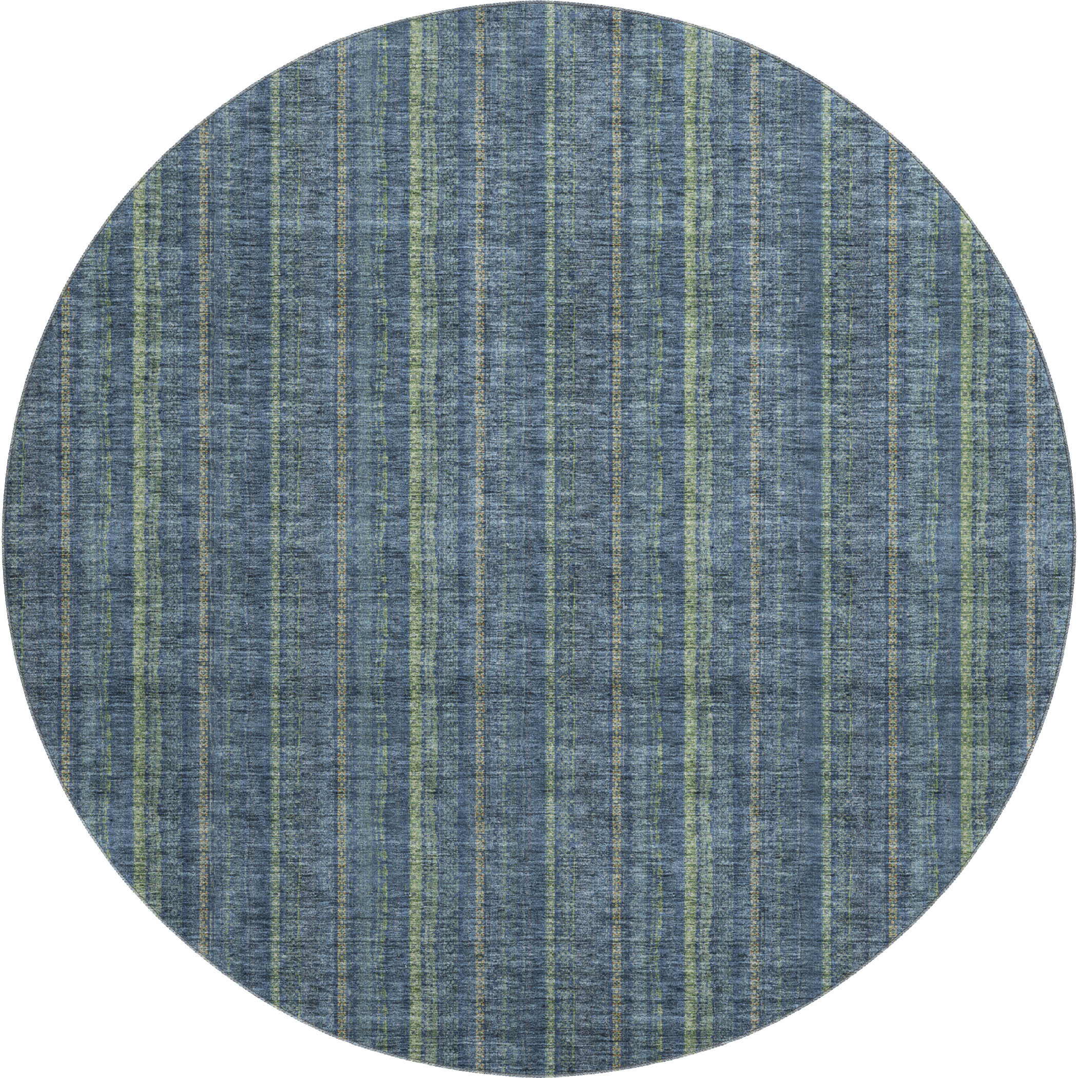 Ghent Machine Washable Transitional Blue Rug 8' x 8' #shape_Round