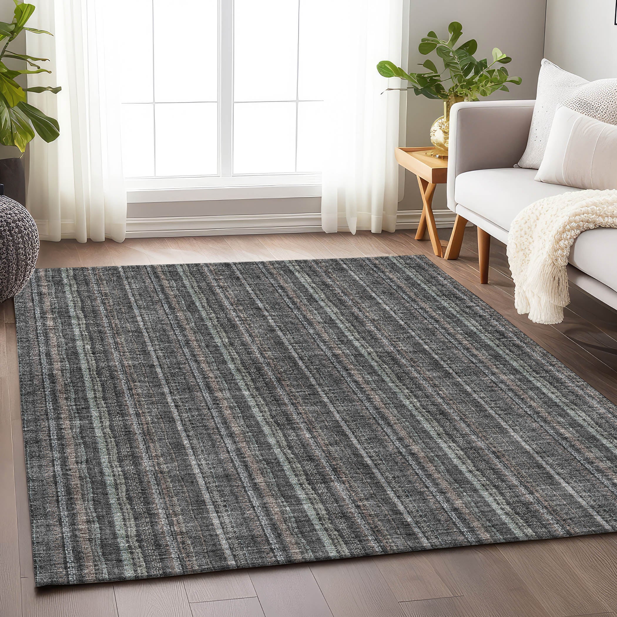 Ghent Machine Washable Transitional Gray Rug 2'6" x 3'10" #shape_Rectangle