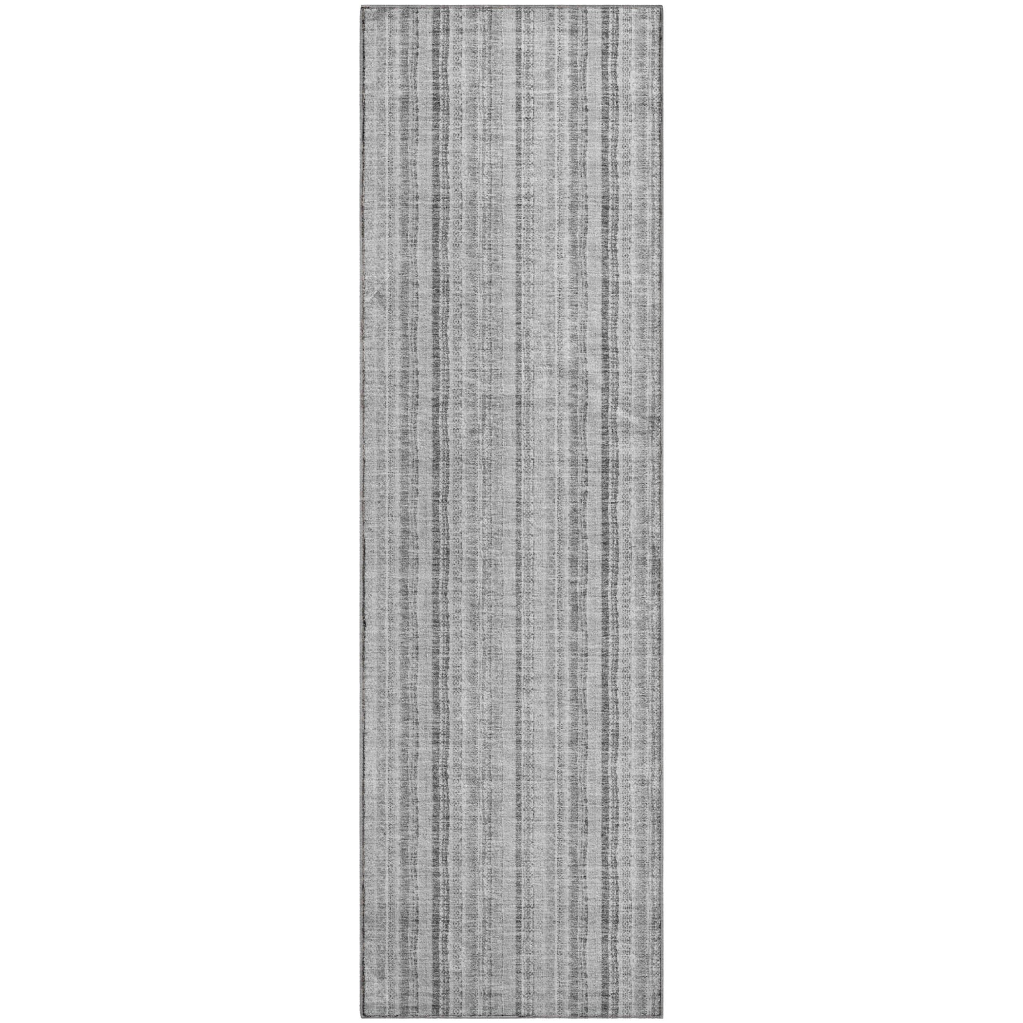 Ghent Machine Washable Transitional Silver Gray Rug 2'3" x 7'6" #shape_Runner