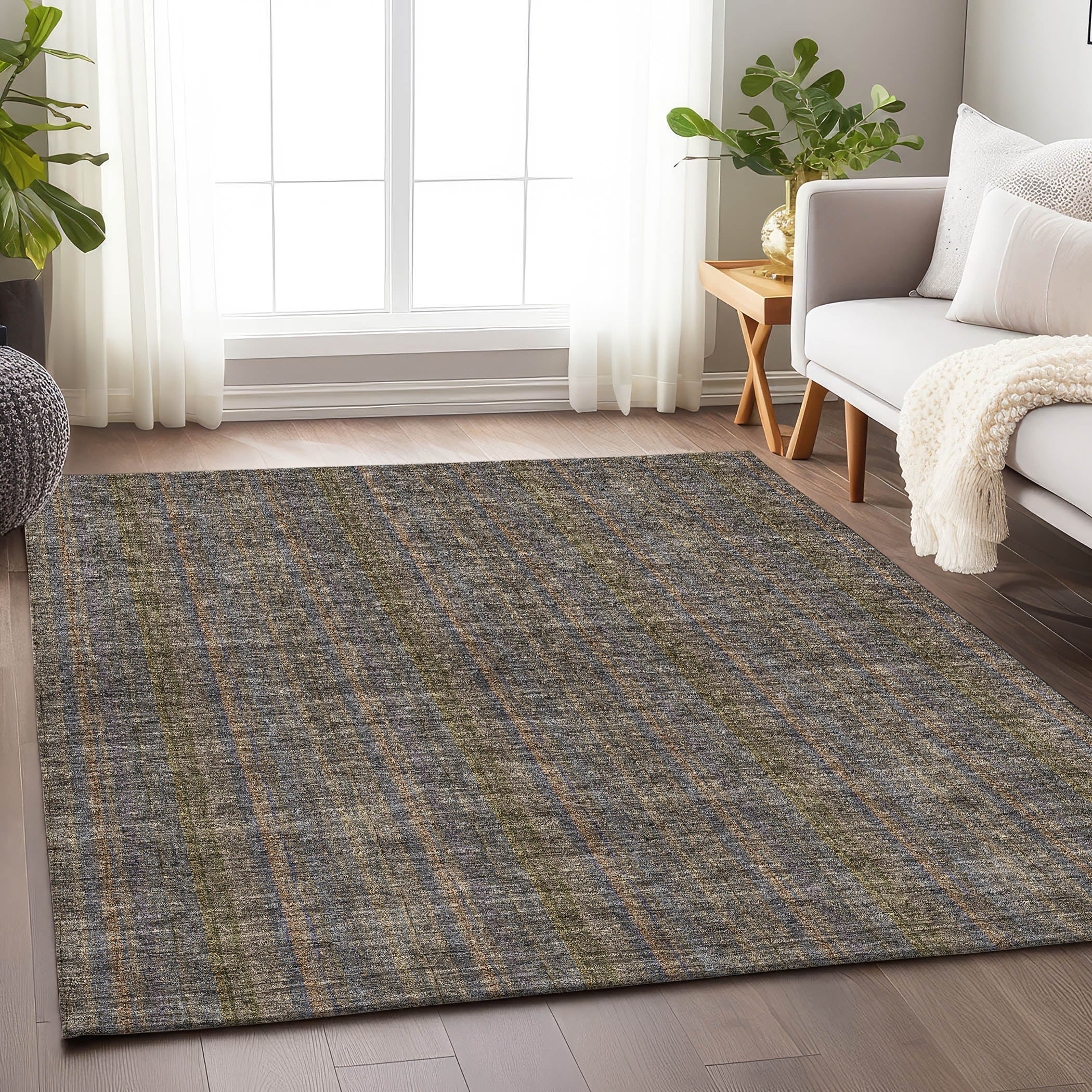 Ghent Machine Washable Transitional Taupe Brown Rug 2'6" x 3'10" #shape_Rectangle