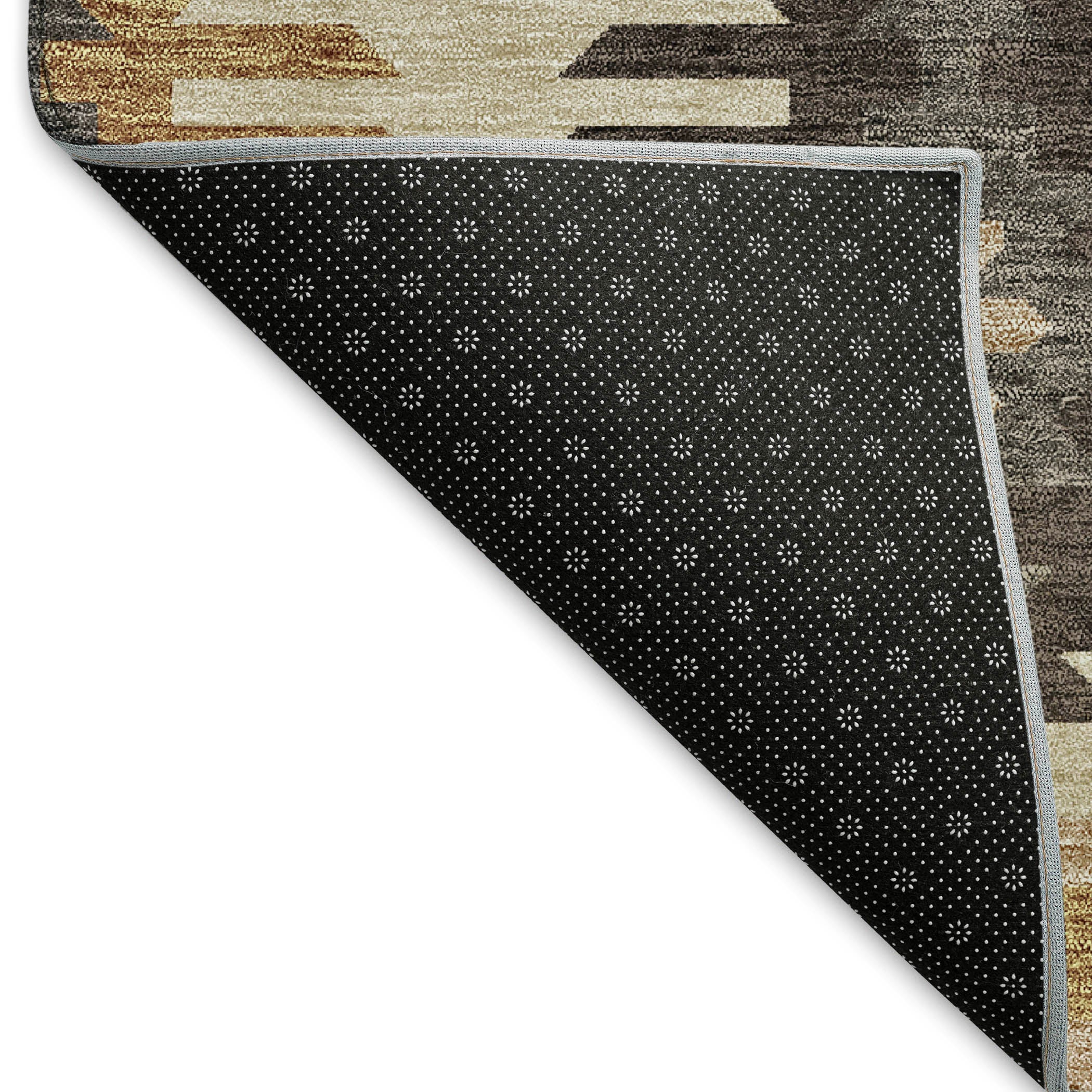 Luang Prabang Machine Washable Transitional Beige Brown Rug 1'8" x 2'6" #shape_Rectangle