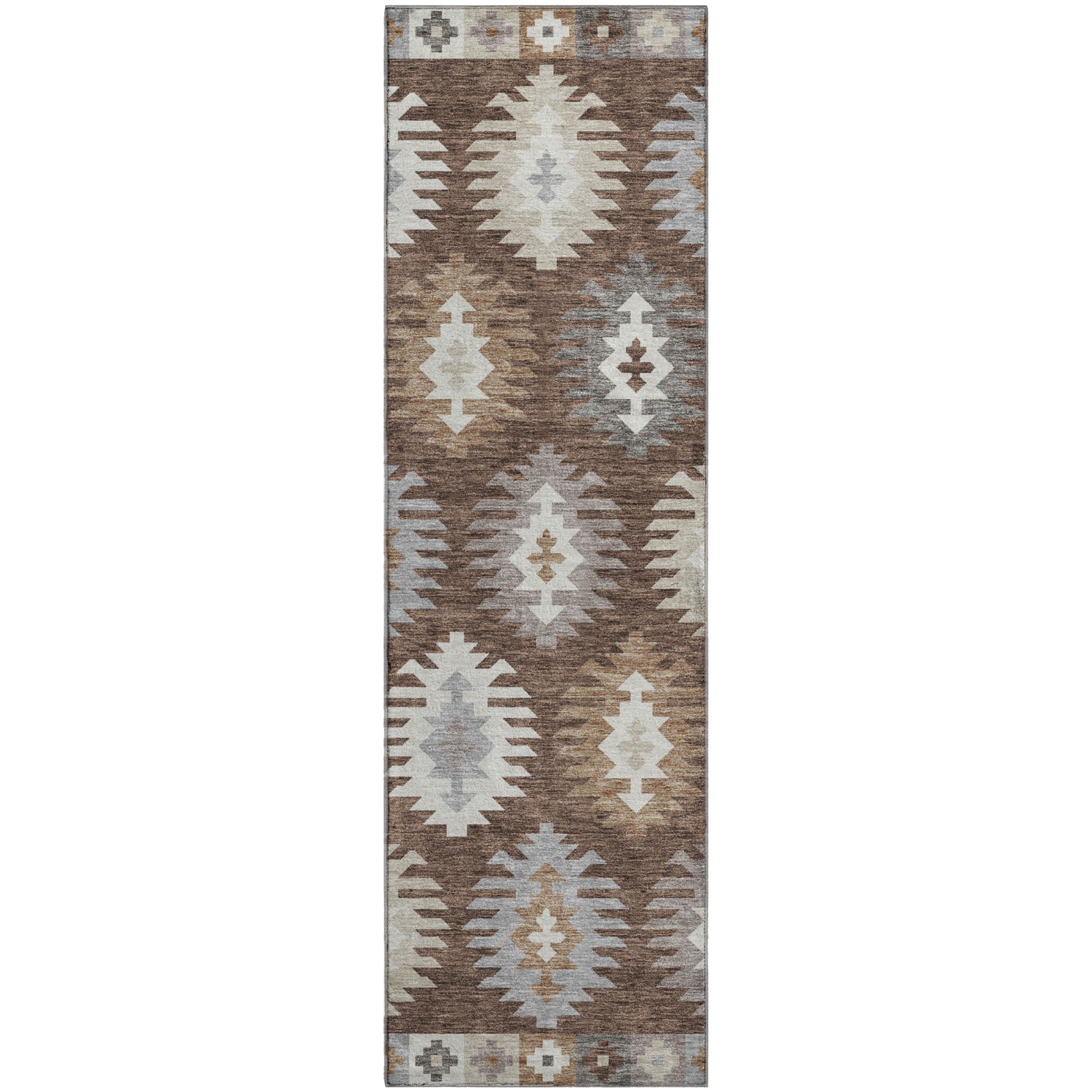Luang Prabang Machine Washable Transitional Brown Rug 2'3" x 7'6" #shape_Runner
