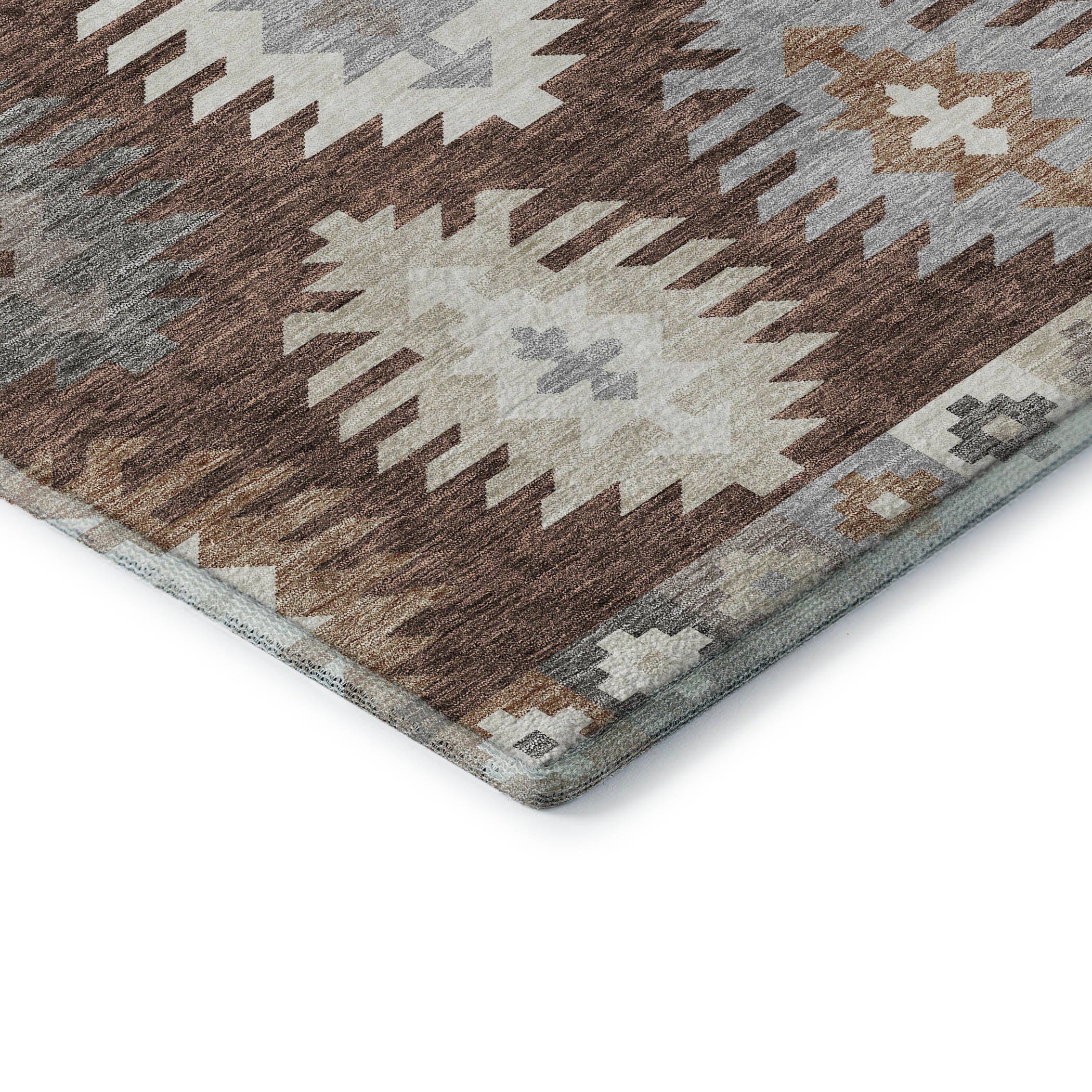 Luang Prabang Machine Washable Transitional Brown Rug 1'8" x 2'6" #shape_Rectangle