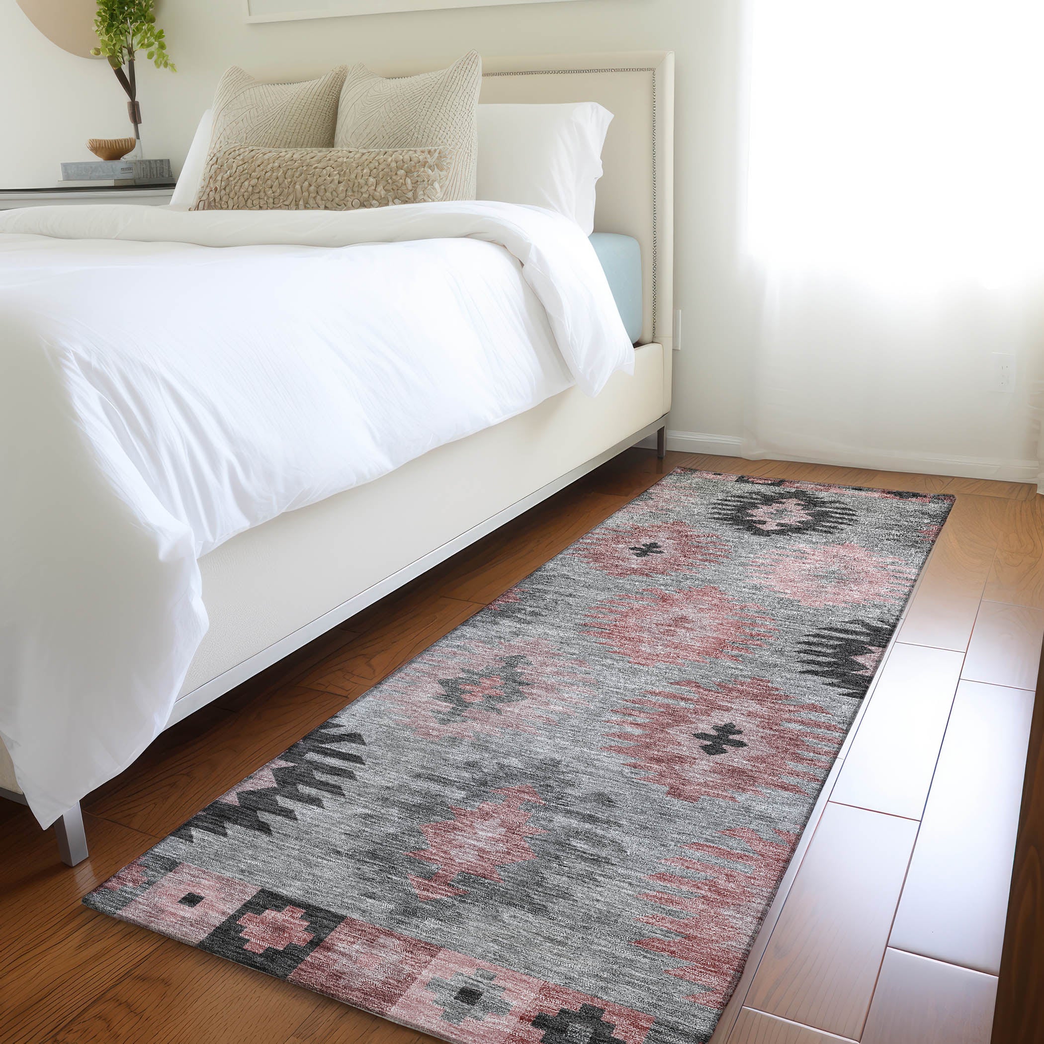 Luang Prabang Machine Washable Transitional Gray Rug 2'3" x 7'6" #shape_Runner
