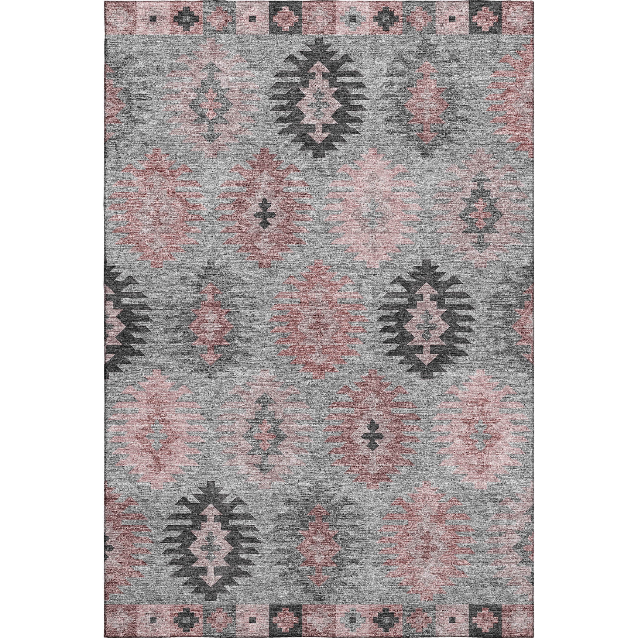Luang Prabang Machine Washable Transitional Gray Rug 2'6" x 3'10" #shape_Rectangle