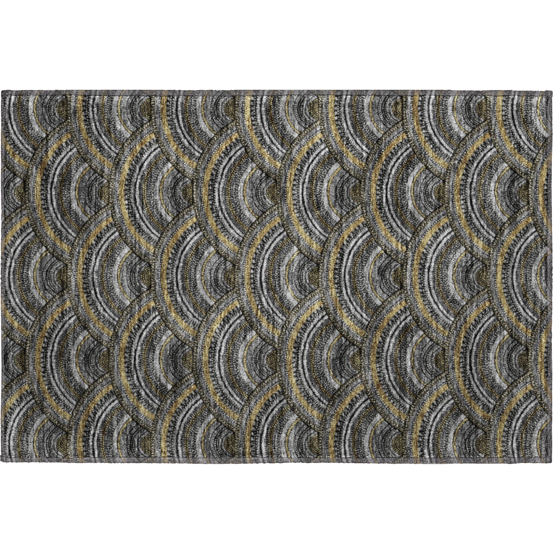Nairobi Machine Washable Transitional Black Rug 1'8" x 2'6" #shape_Rectangle