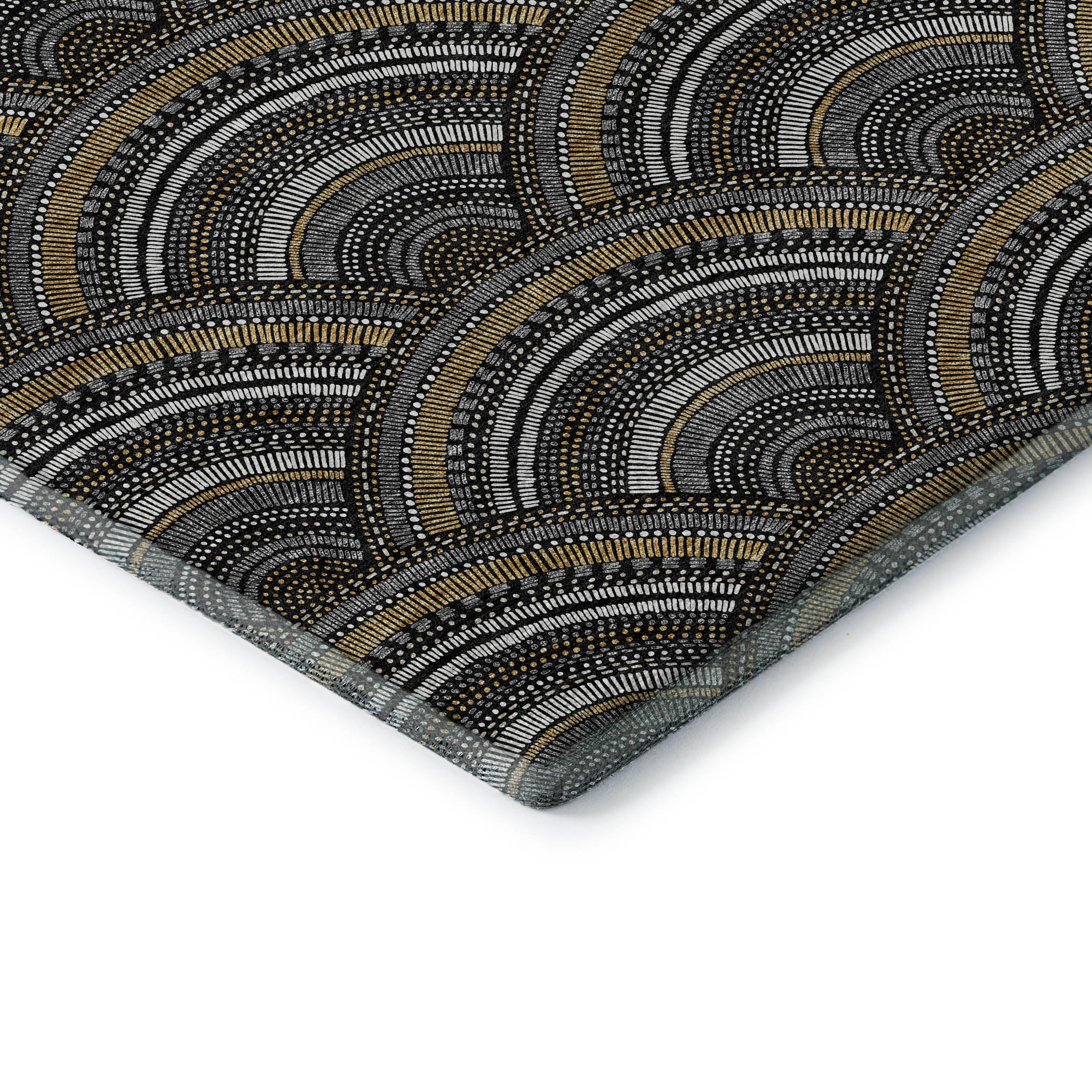 Nairobi Machine Washable Transitional Black Rug 1'8" x 2'6" #shape_Rectangle