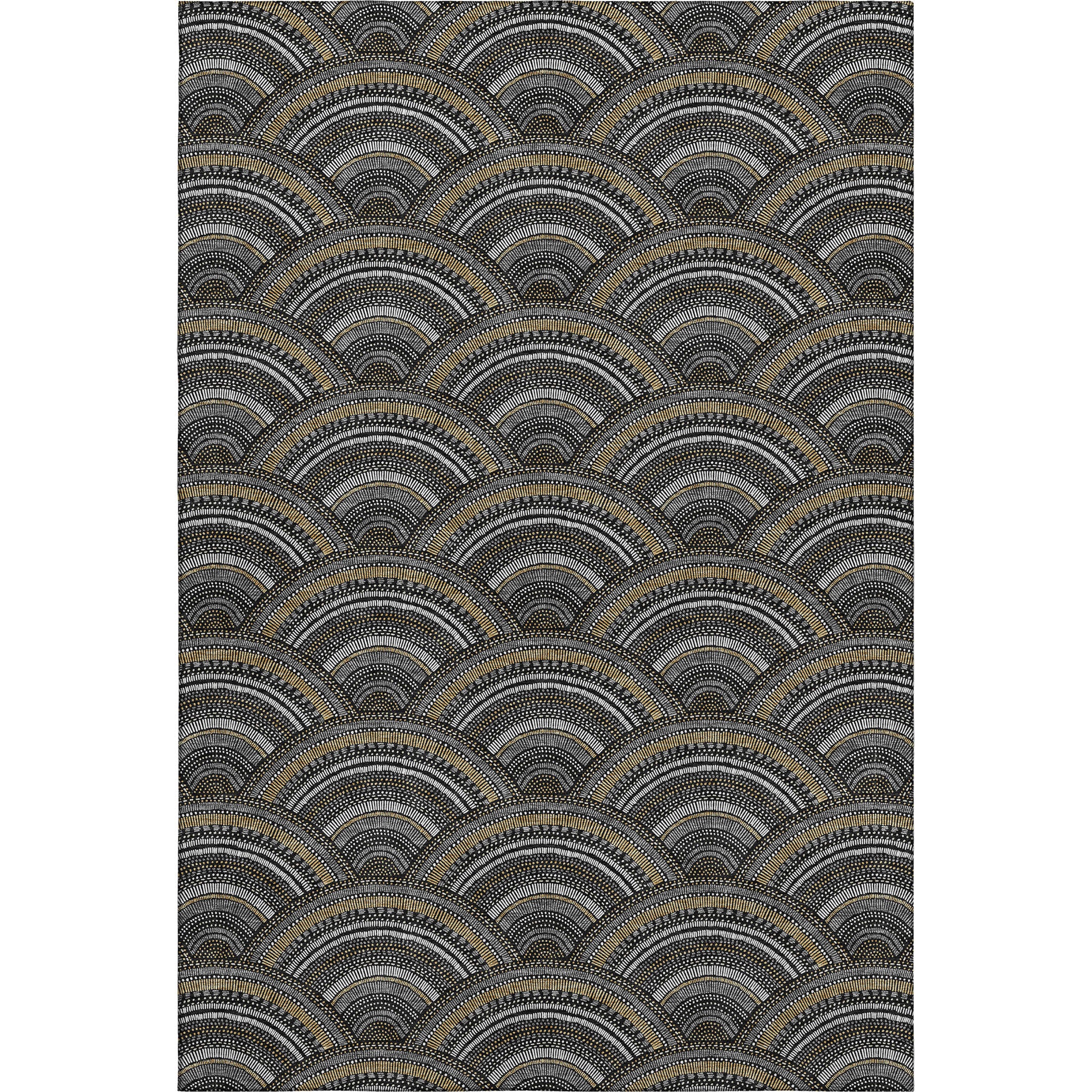 Nairobi Machine Washable Transitional Black Rug 2'6" x 3'10" #shape_Rectangle