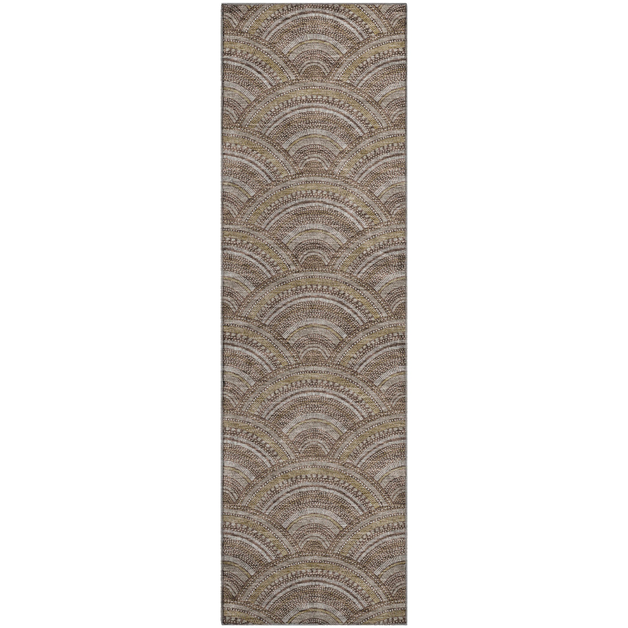 Nairobi Machine Washable Transitional Brown Rug 2'3" x 7'6" #shape_Runner