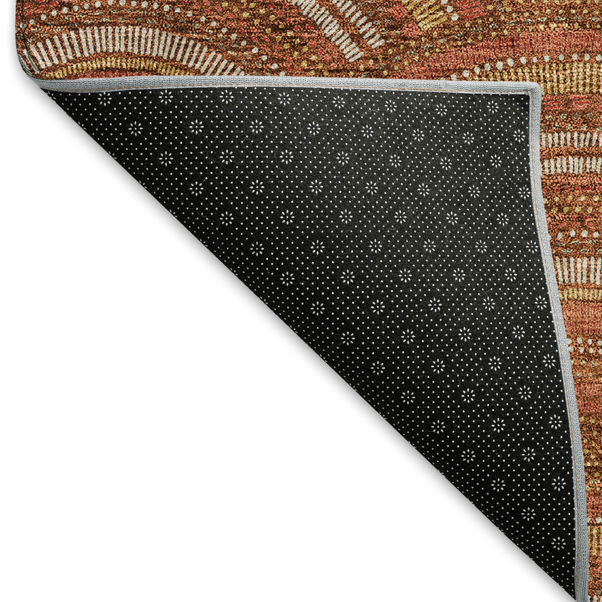 Nairobi Machine Washable Transitional Paprika Orange Rug 1'8" x 2'6" #shape_Rectangle