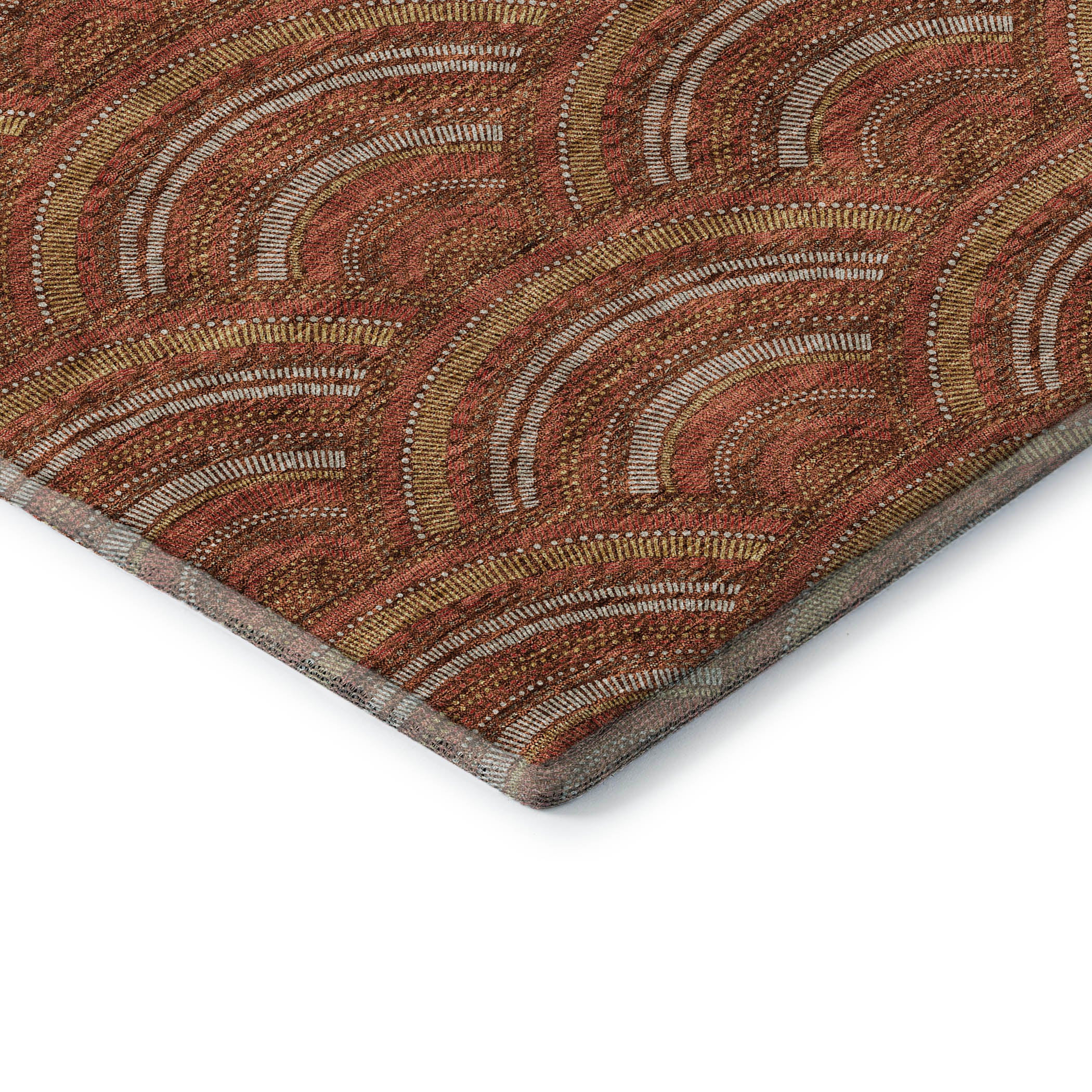 Nairobi Machine Washable Transitional Paprika Orange Rug 1'8" x 2'6" #shape_Rectangle