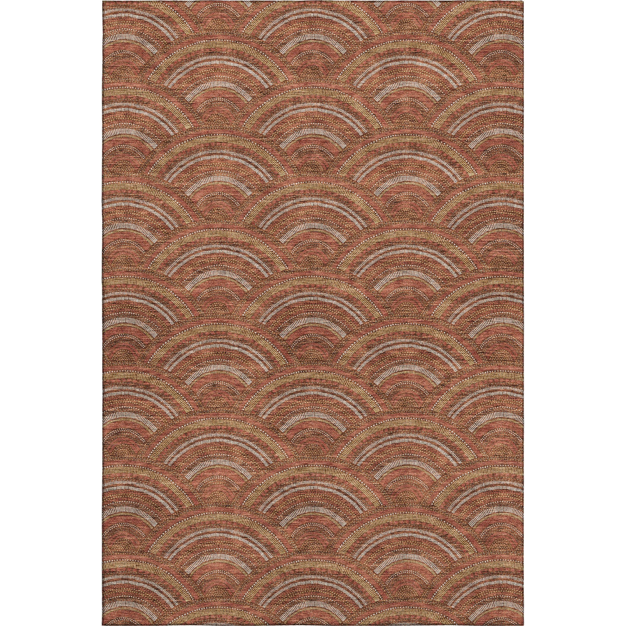 Nairobi Machine Washable Transitional Paprika Orange Rug 2'6" x 3'10" #shape_Rectangle