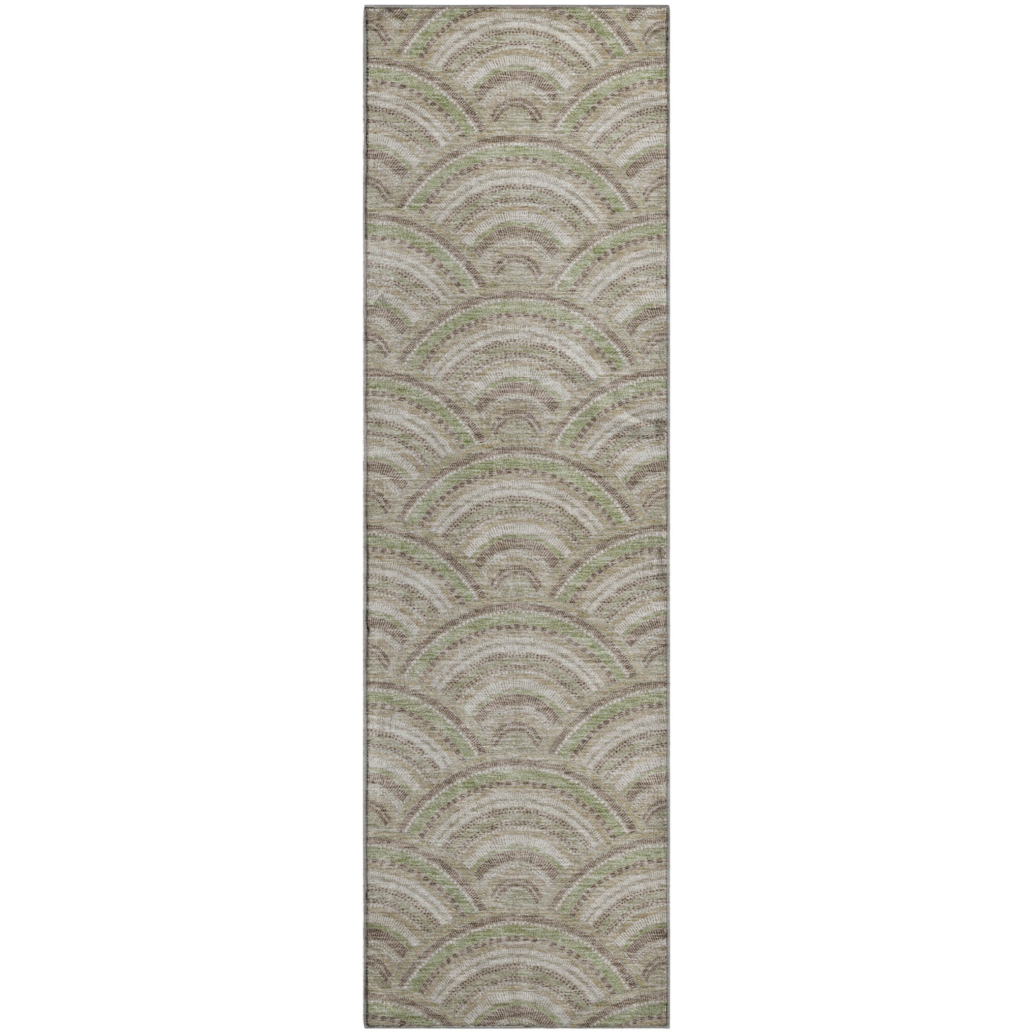 Nairobi Machine Washable Transitional Taupe Brown Rug 2'3" x 7'6" #shape_Runner