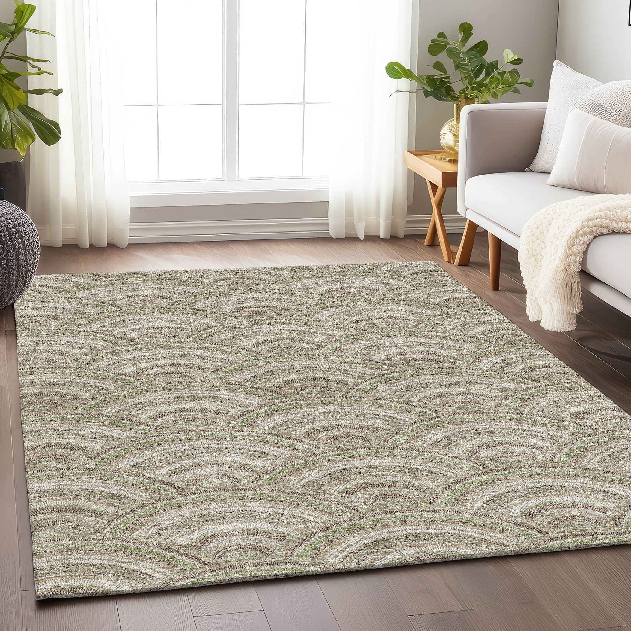 Nairobi Machine Washable Transitional Taupe Brown Rug 2'6" x 3'10" #shape_Rectangle