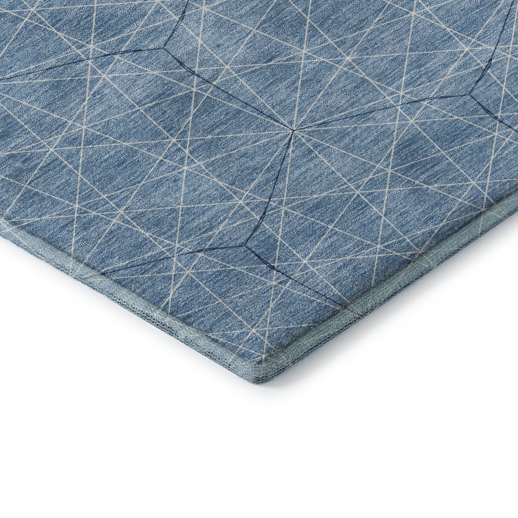 Prague Machine Washable Transitional Denim Blue Rug 1'8" x 2'6" #shape_Rectangle