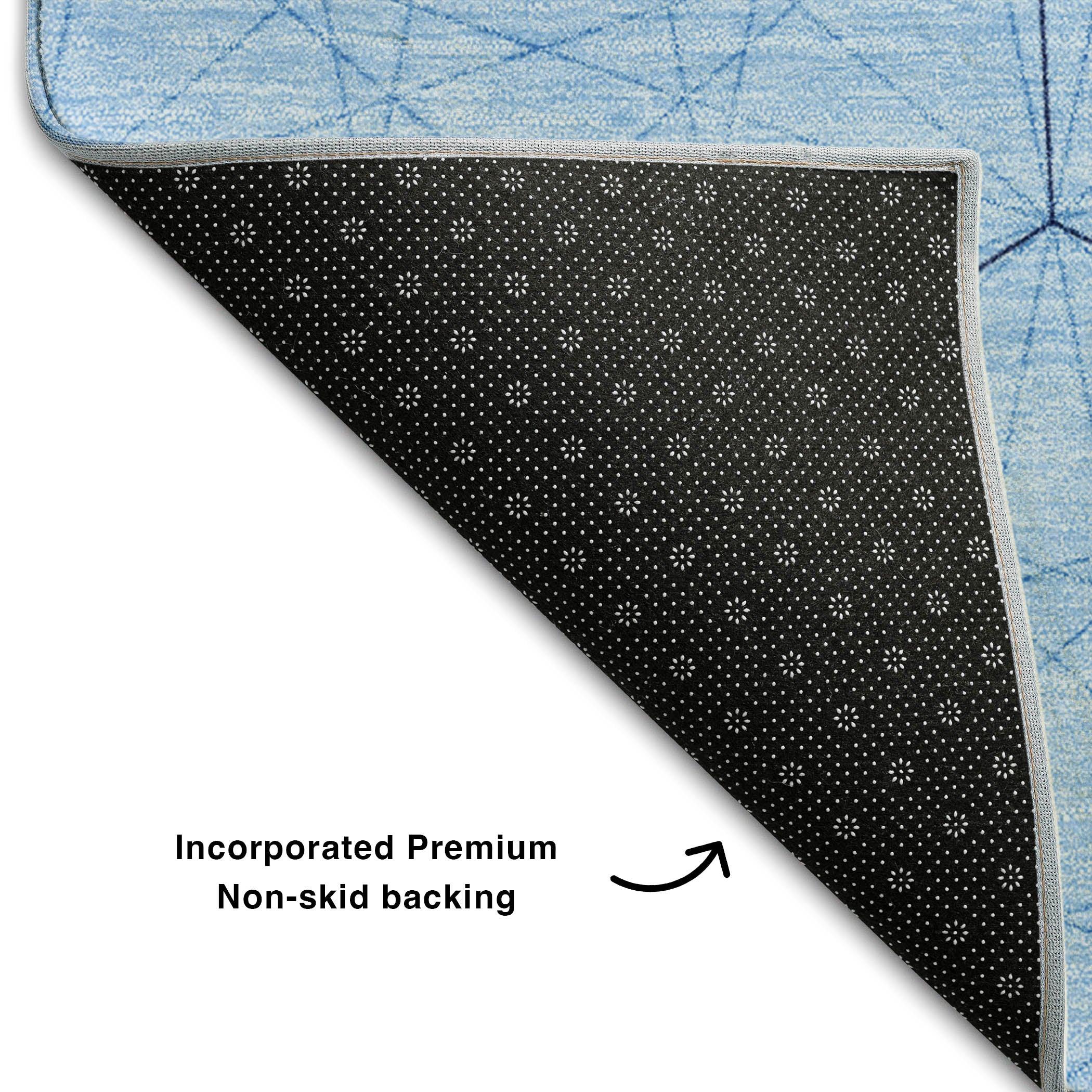Prague Machine Washable Transitional Sky Blue Rug 1'8" x 2'6" #shape_Rectangle
