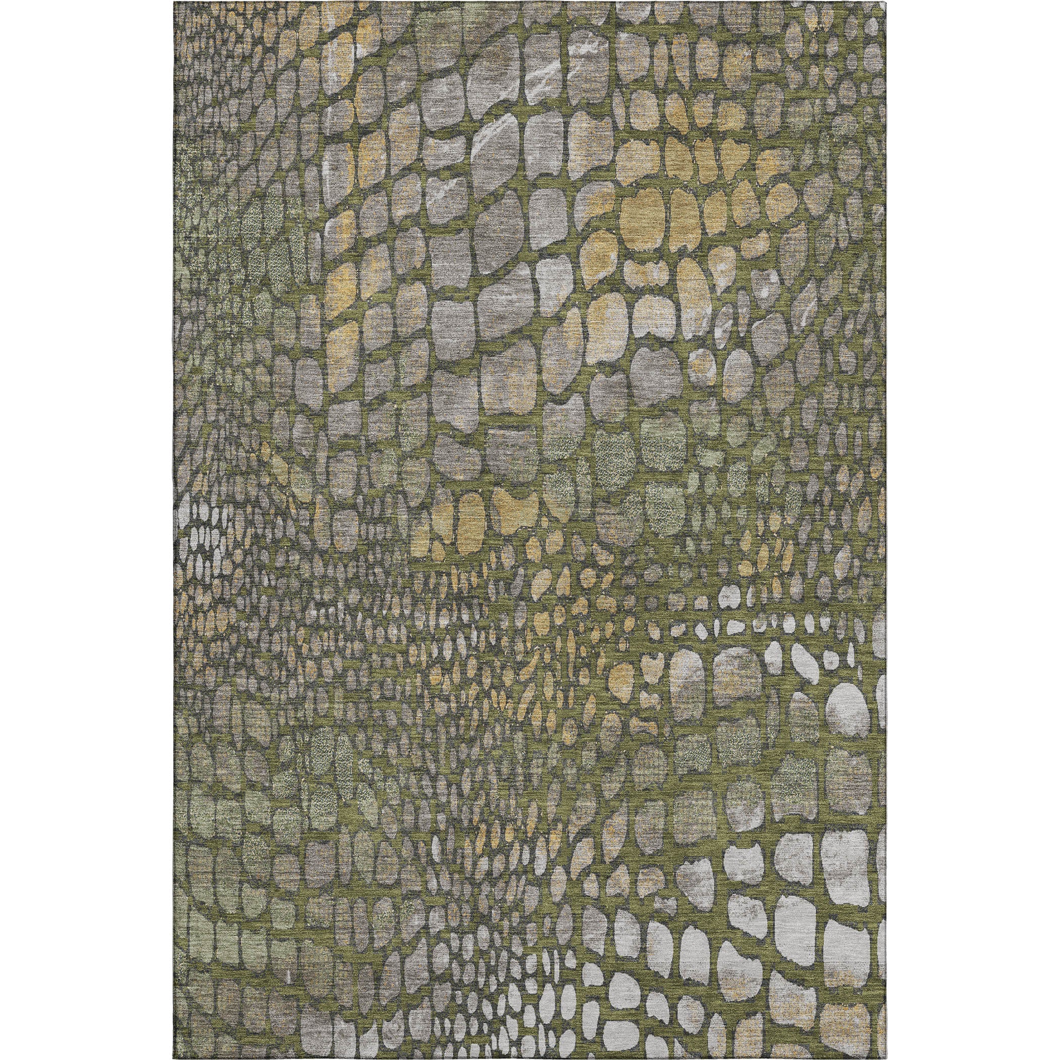Sintra Machine Washable Transitional Olive Green Rug 2'6" x 3'10" #shape_Rectangle
