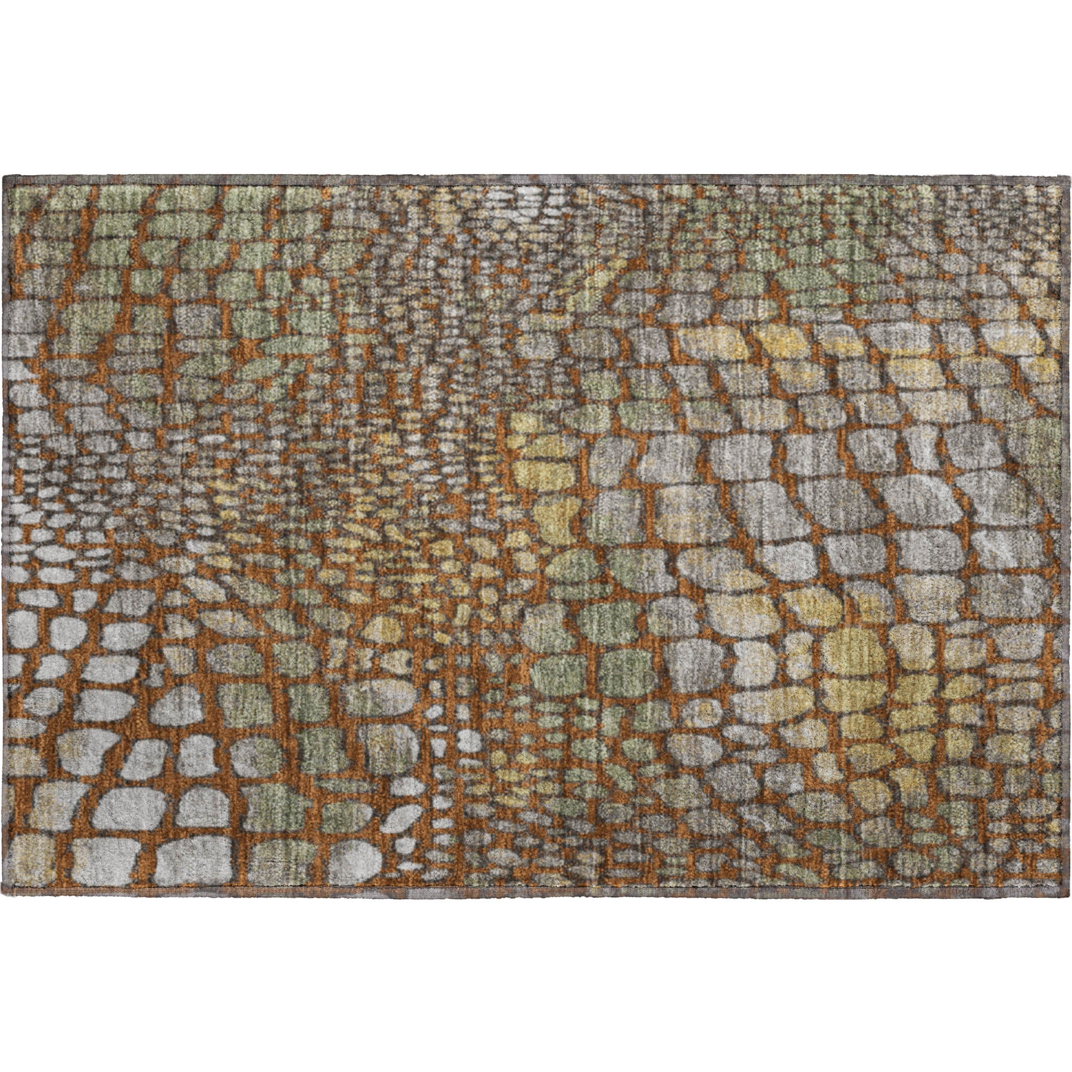 Sintra Machine Washable Transitional Paprika Orange Rug 1'8" x 2'6" #shape_Rectangle