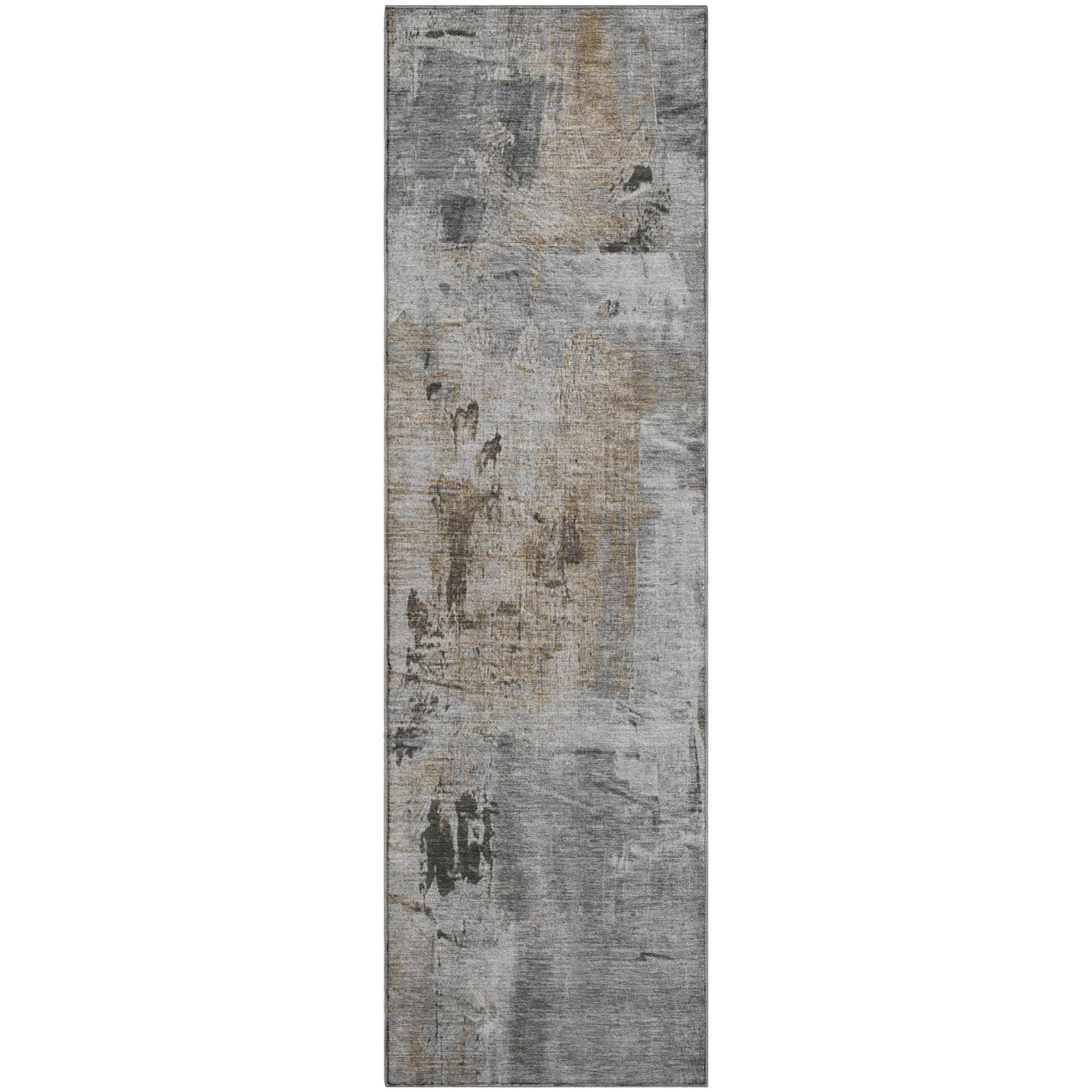 Antigua Machine Washable Transitional Gray Rug 2'3" x 7'6" #shape_Runner