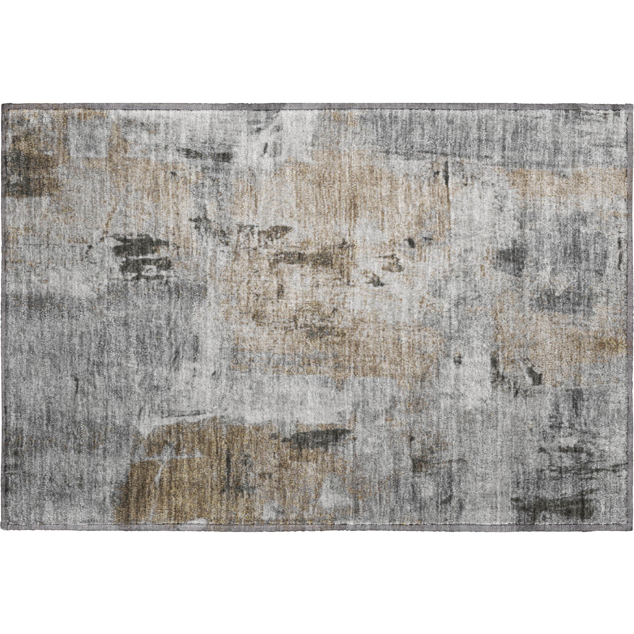 Antigua Machine Washable Transitional Gray Rug 1'8" x 2'6" #shape_Rectangle