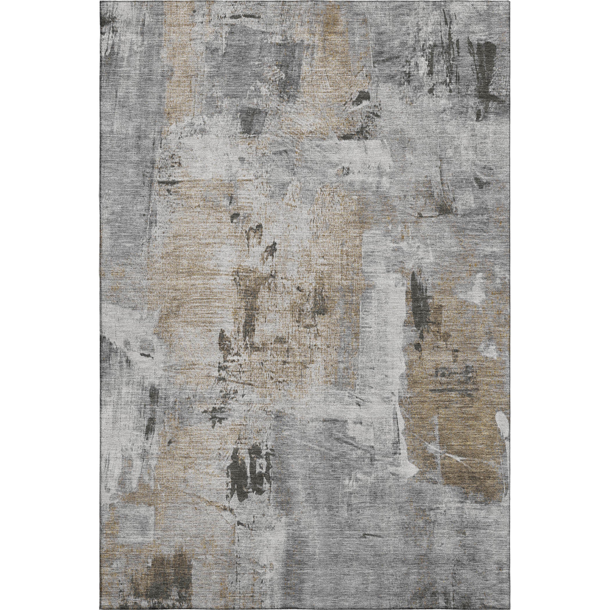 Antigua Machine Washable Transitional Gray Rug 2'6" x 3'10" #shape_Rectangle