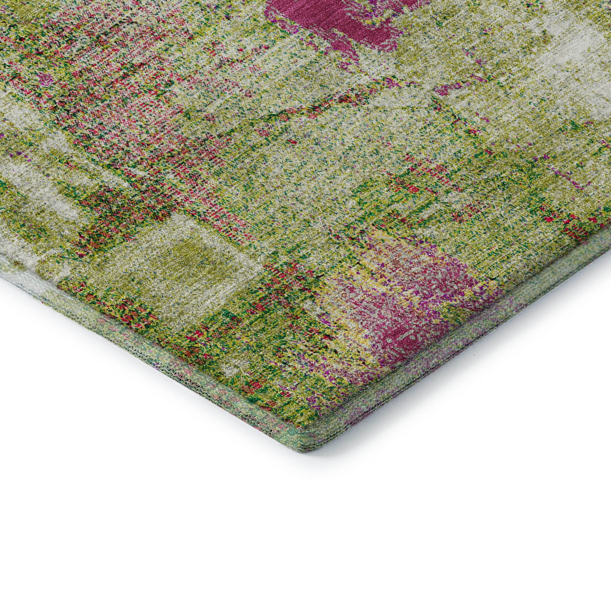 Antigua Machine Washable Transitional Lime Green Rug 1'8" x 2'6" #shape_Rectangle