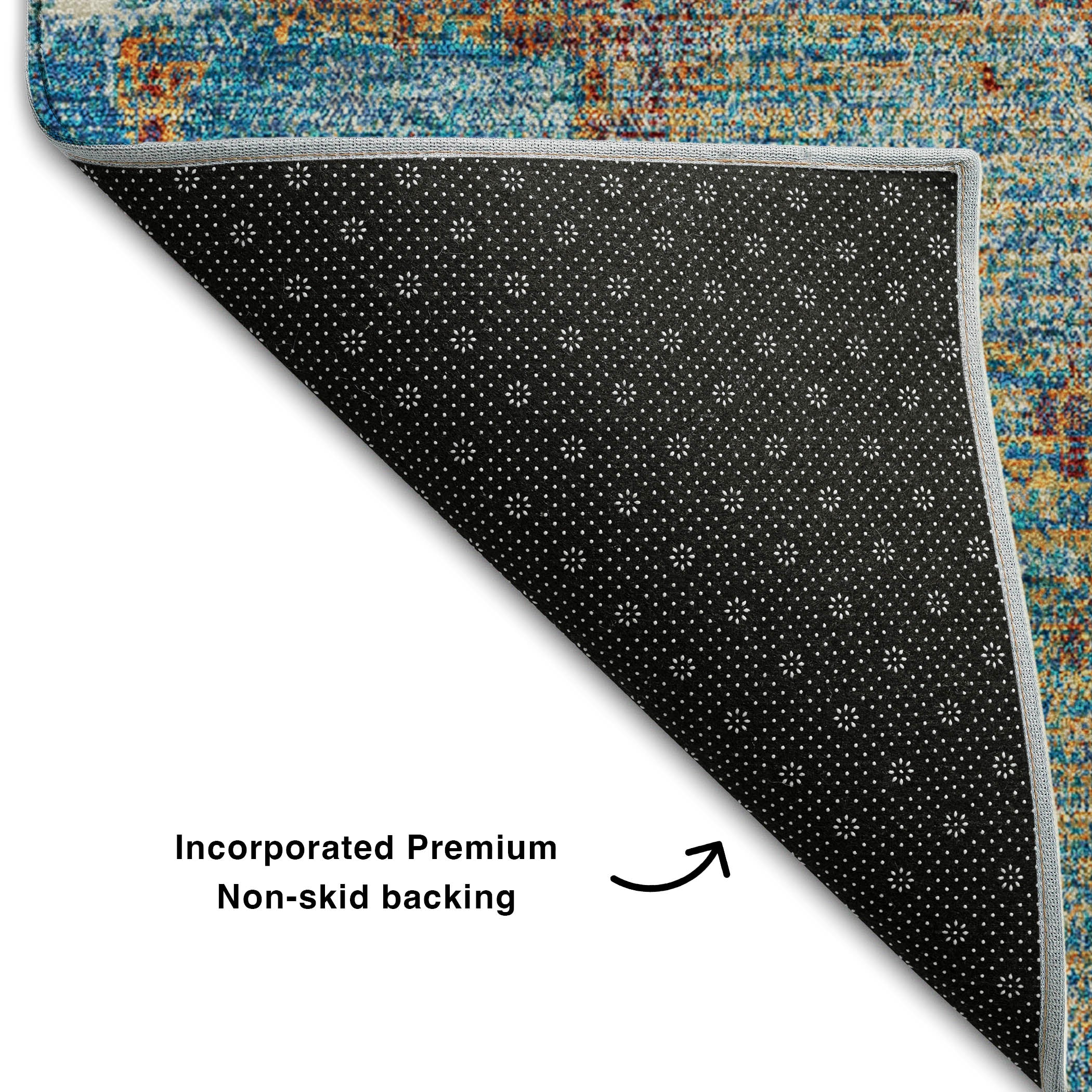 Antigua Machine Washable Transitional Navy Blue Rug 1'8" x 2'6" #shape_Rectangle