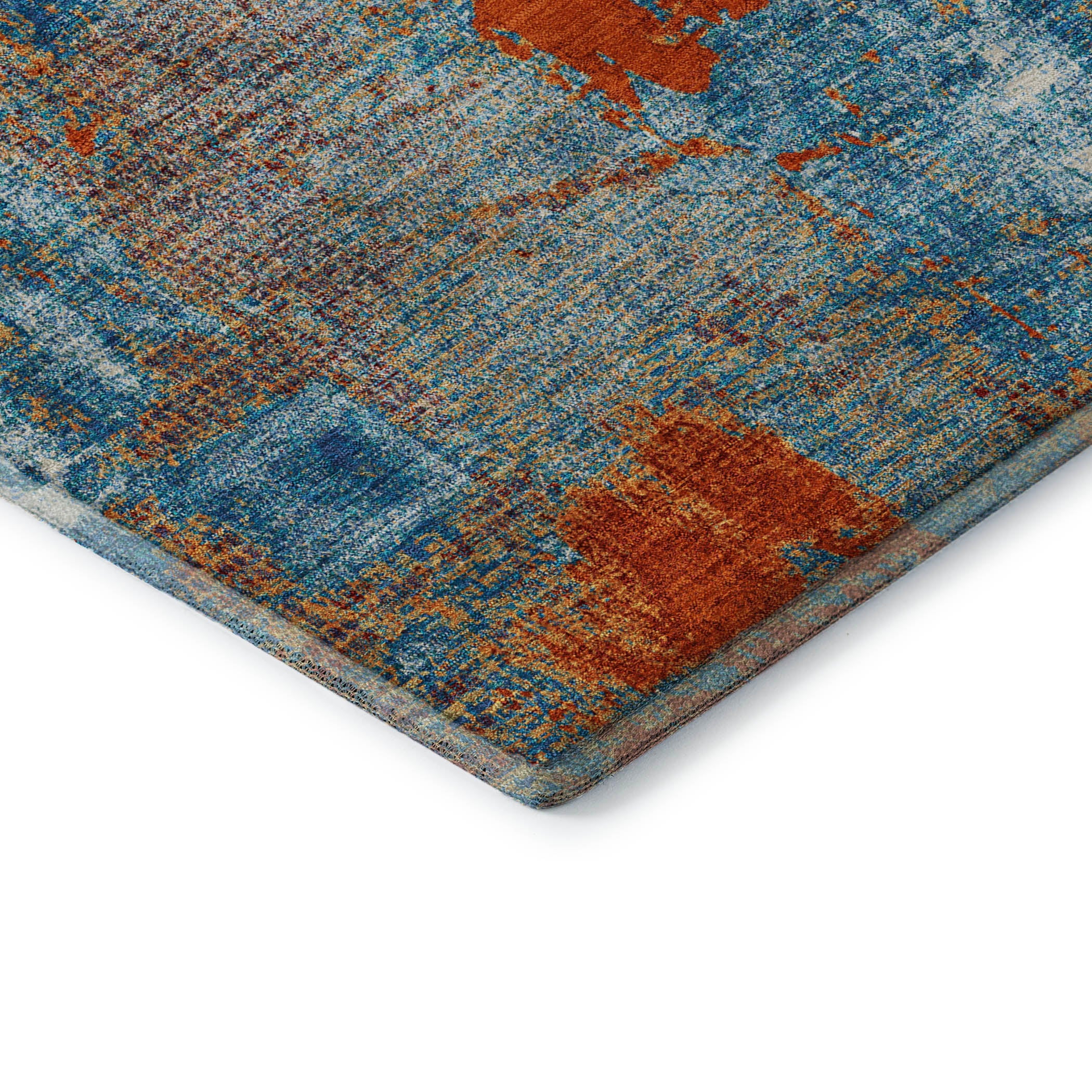 Antigua Machine Washable Transitional Navy Blue Rug 1'8" x 2'6" #shape_Rectangle