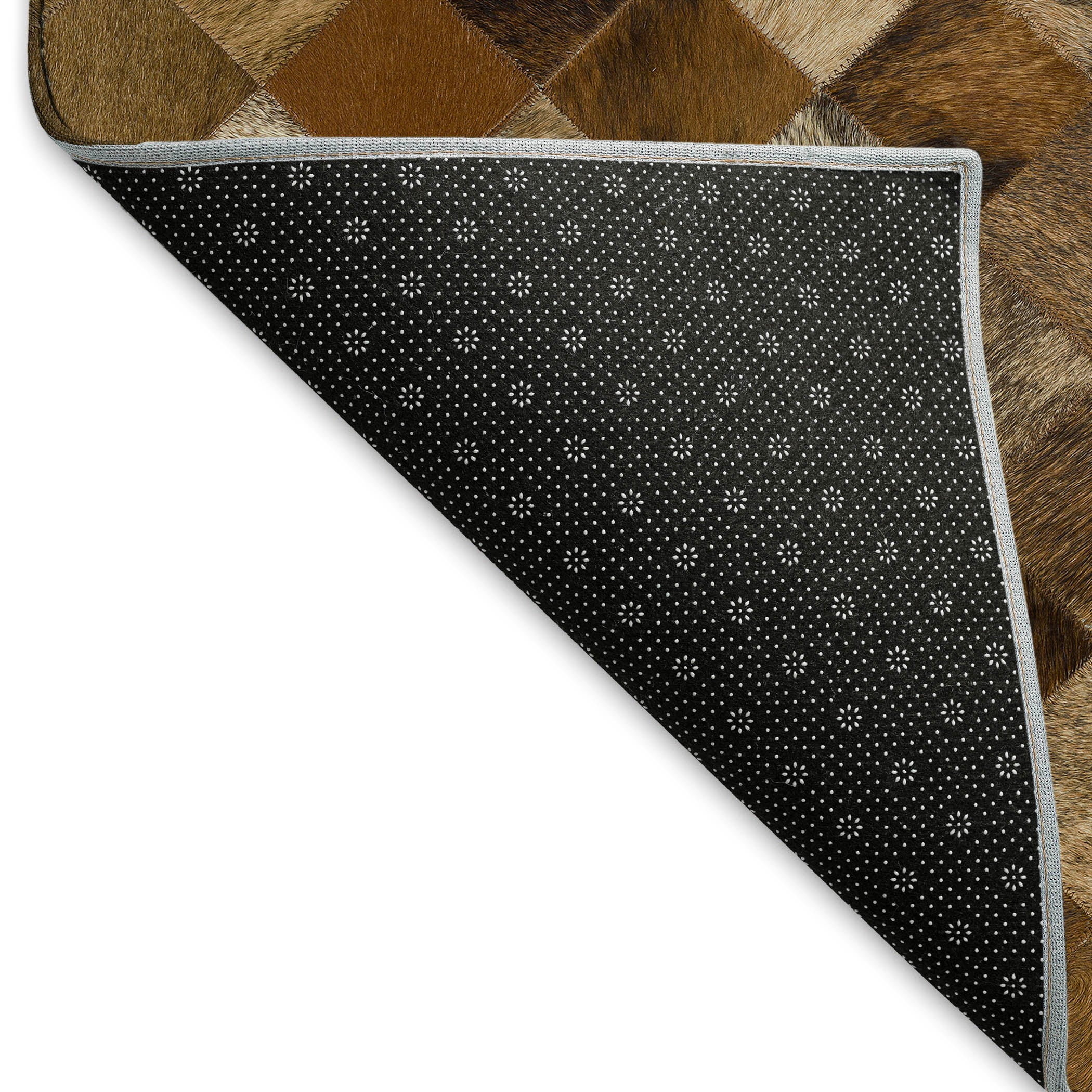 Nairobi Machine Washable Cowhide Brown Browns Rug 1'8" x 2'6" #shape_Rectangle