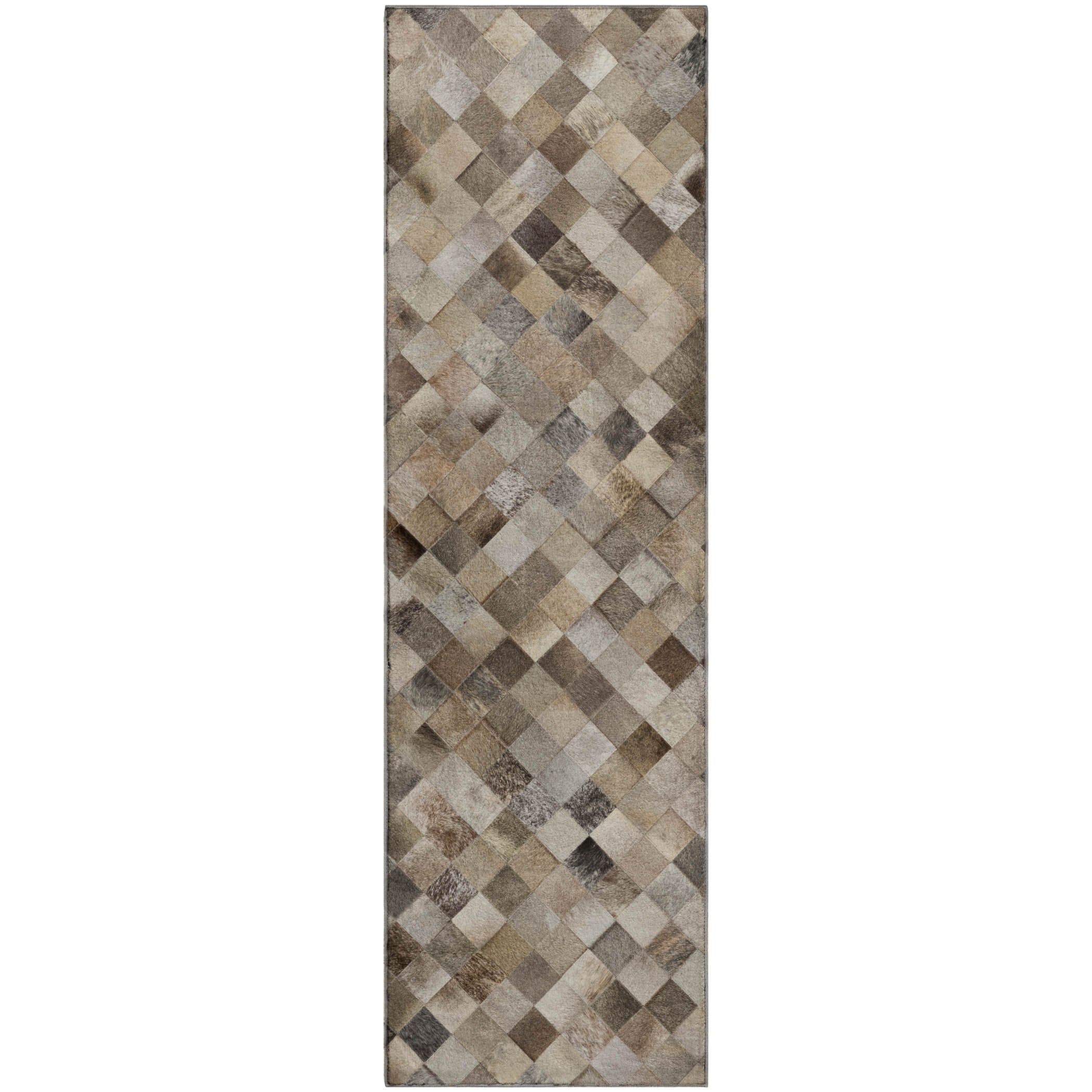 Nairobi Machine Washable Cowhide Gray Rug 2'3" x 7'6" #shape_Runner