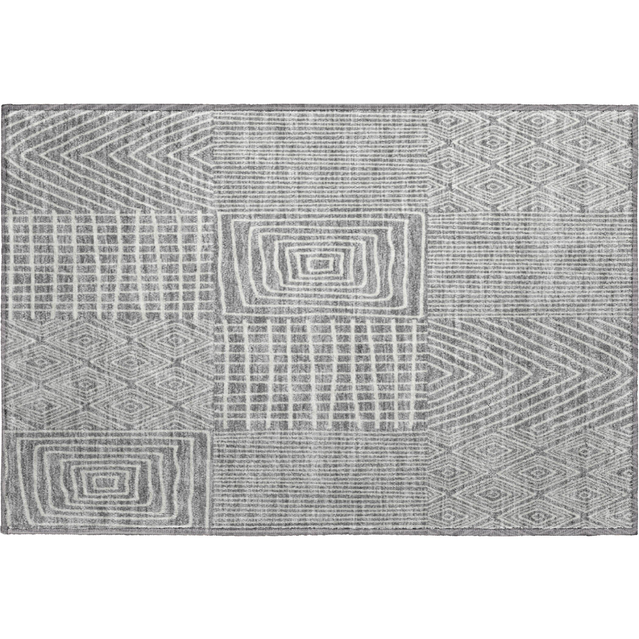 Athens Machine Washable Transitional Gray Rug 1'8" x 2'6" #shape_Rectangle