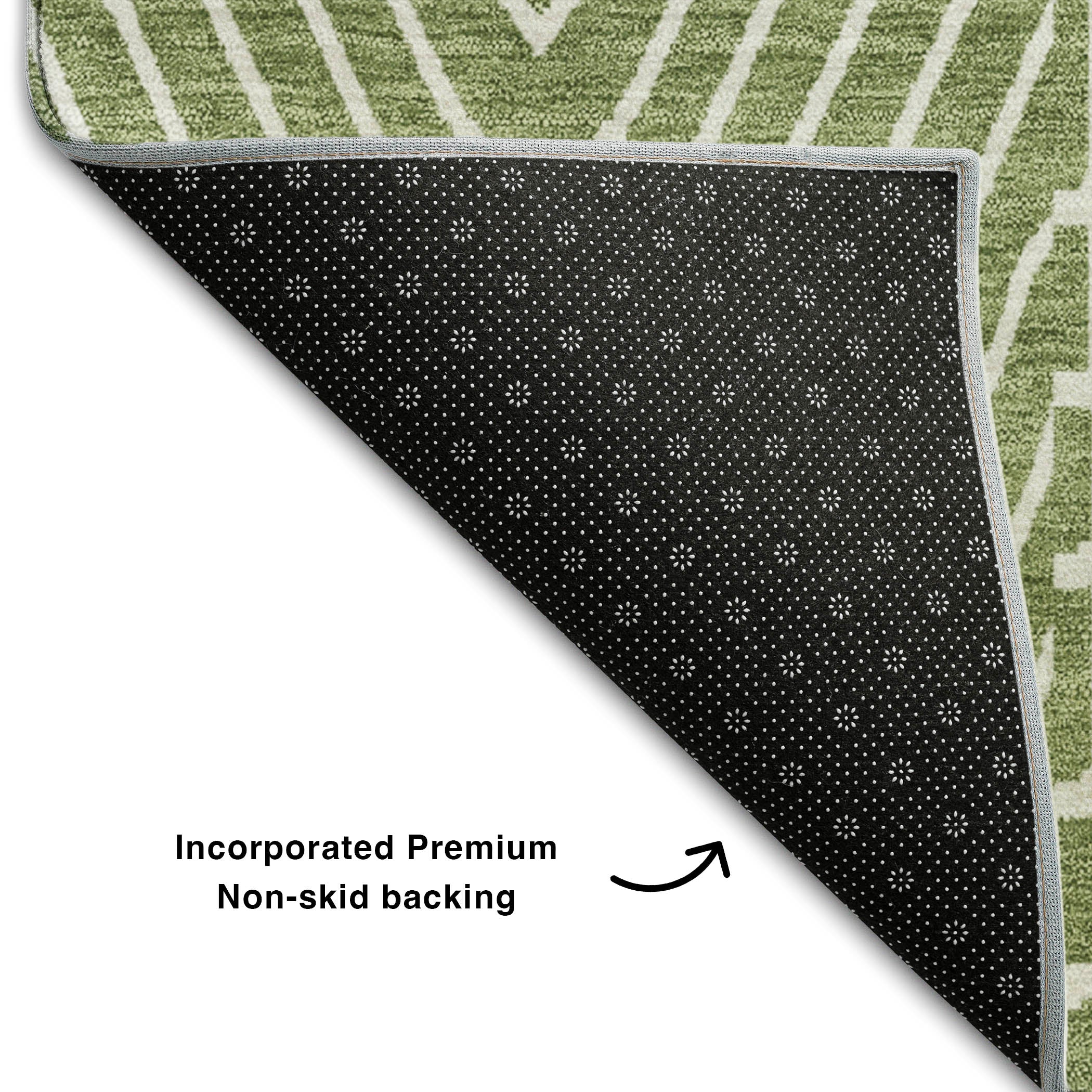 Athens Machine Washable Transitional Green Rug 1'8" x 2'6" #shape_Rectangle