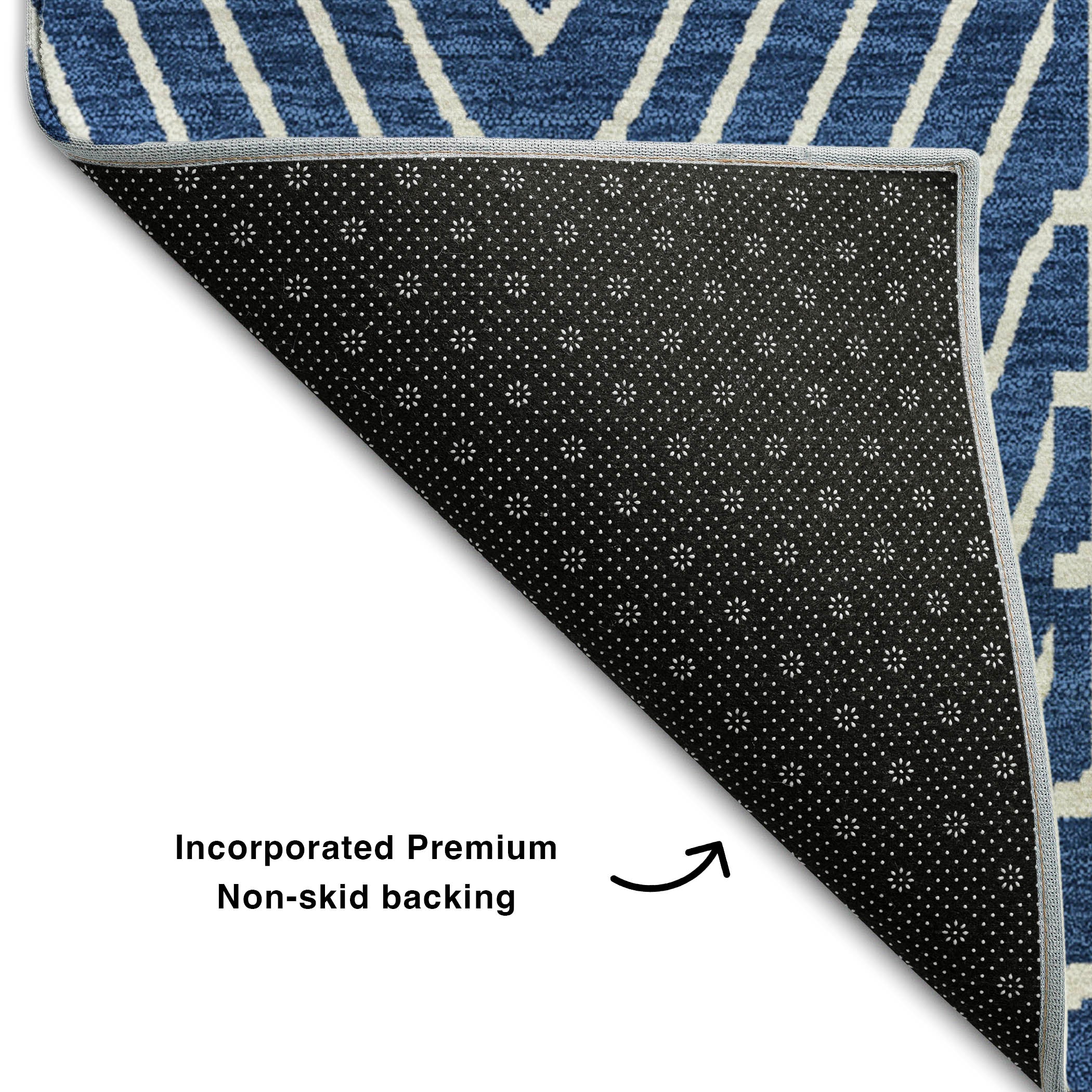 Athens Machine Washable Transitional Navy Blue Rug 1'8" x 2'6" #shape_Rectangle