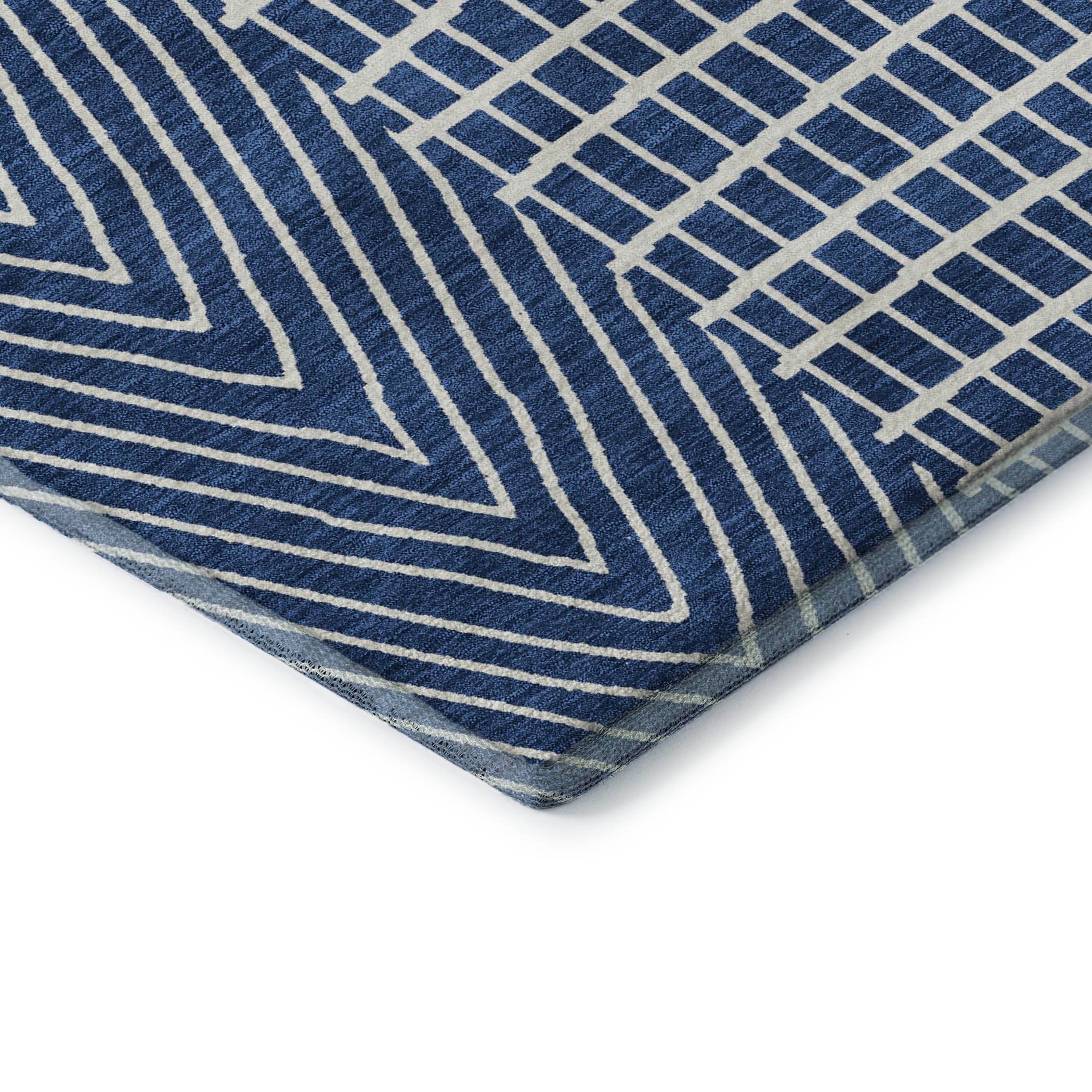 Athens Machine Washable Transitional Navy Blue Rug 1'8" x 2'6" #shape_Rectangle