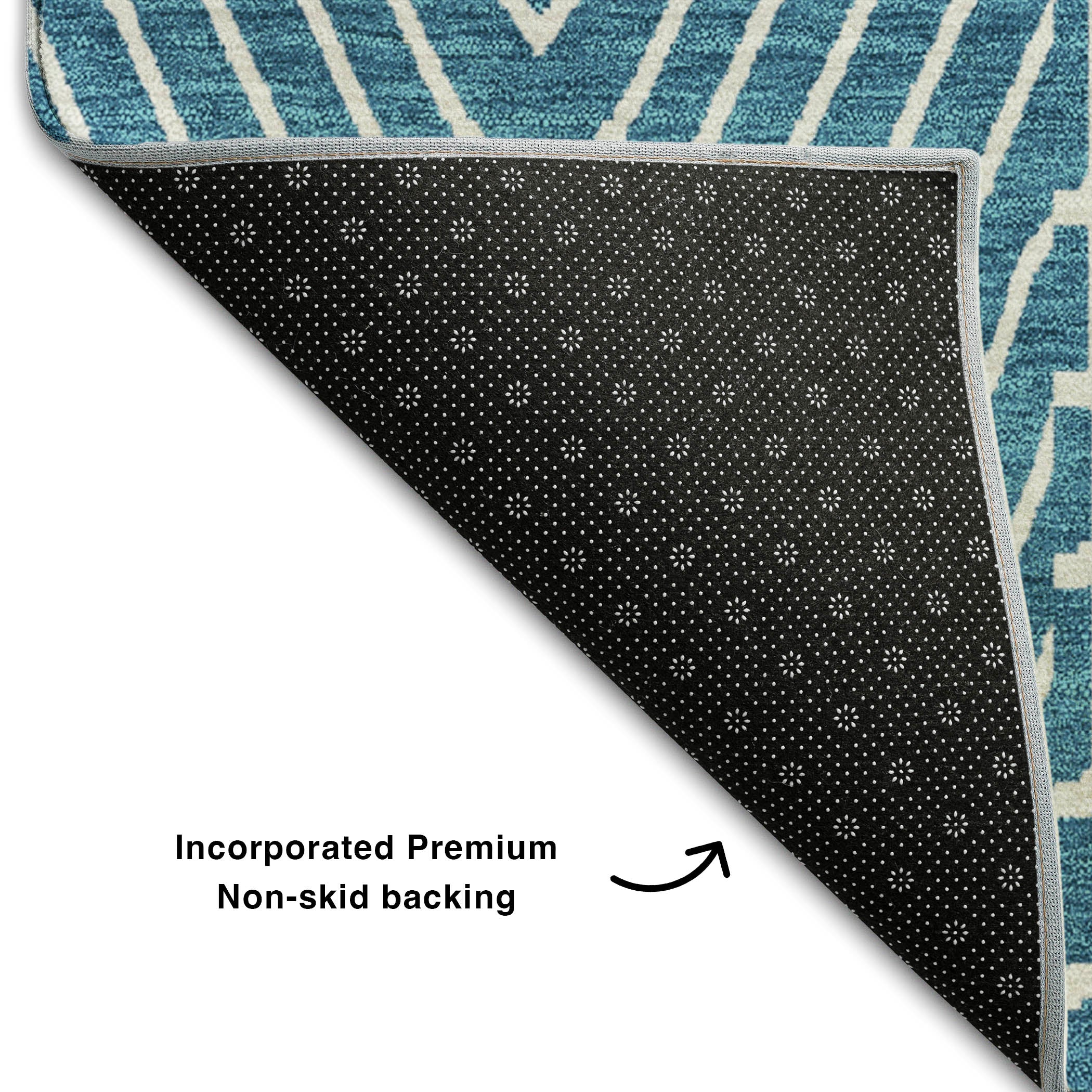 Athens Machine Washable Transitional Teal Rug 1'8" x 2'6" #shape_Rectangle