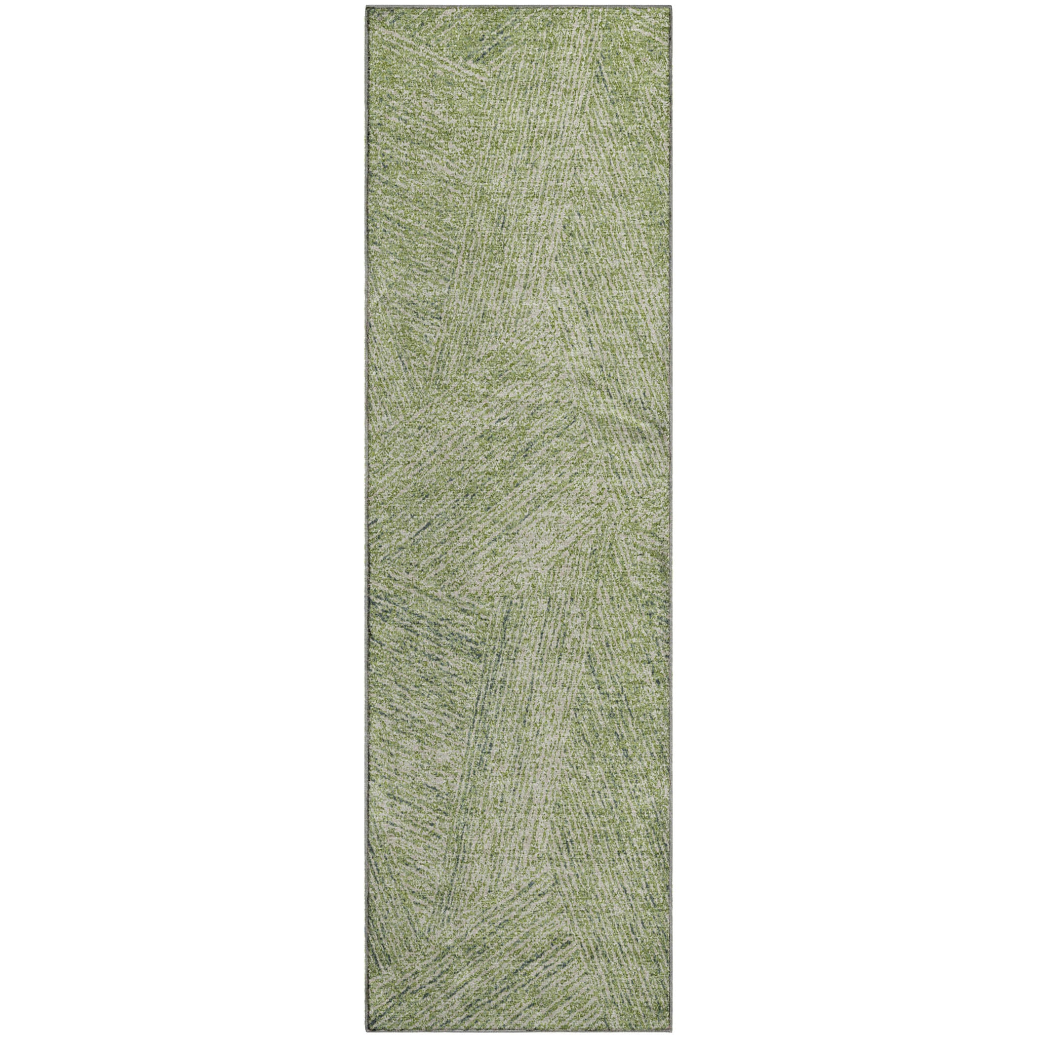 Lisbon Machine Washable Transitional Aloe Green Rug 2'3" x 7'6" #shape_Runner