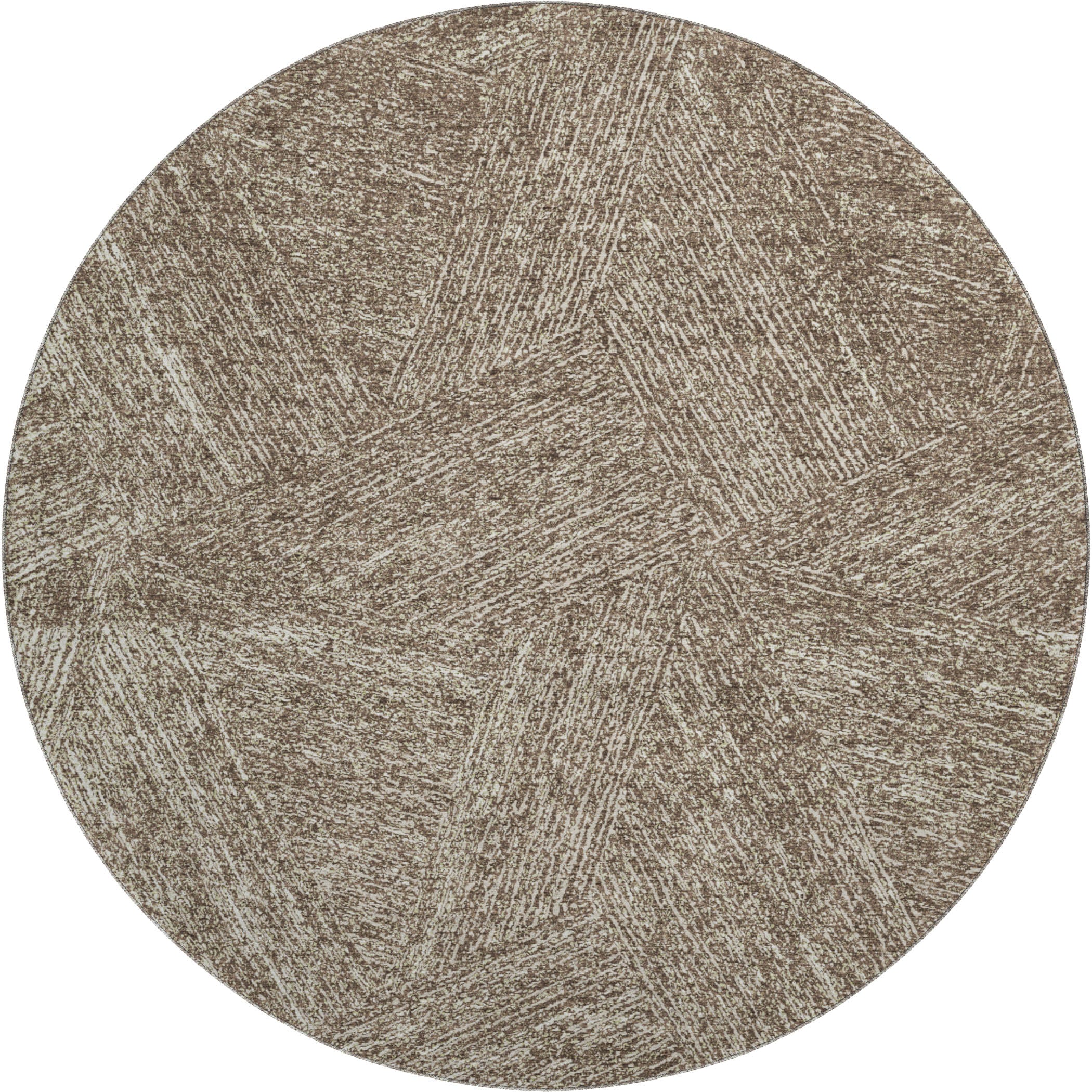 Lisbon Machine Washable Transitional Chocolate Brown Rug 8' x 8' #shape_Round