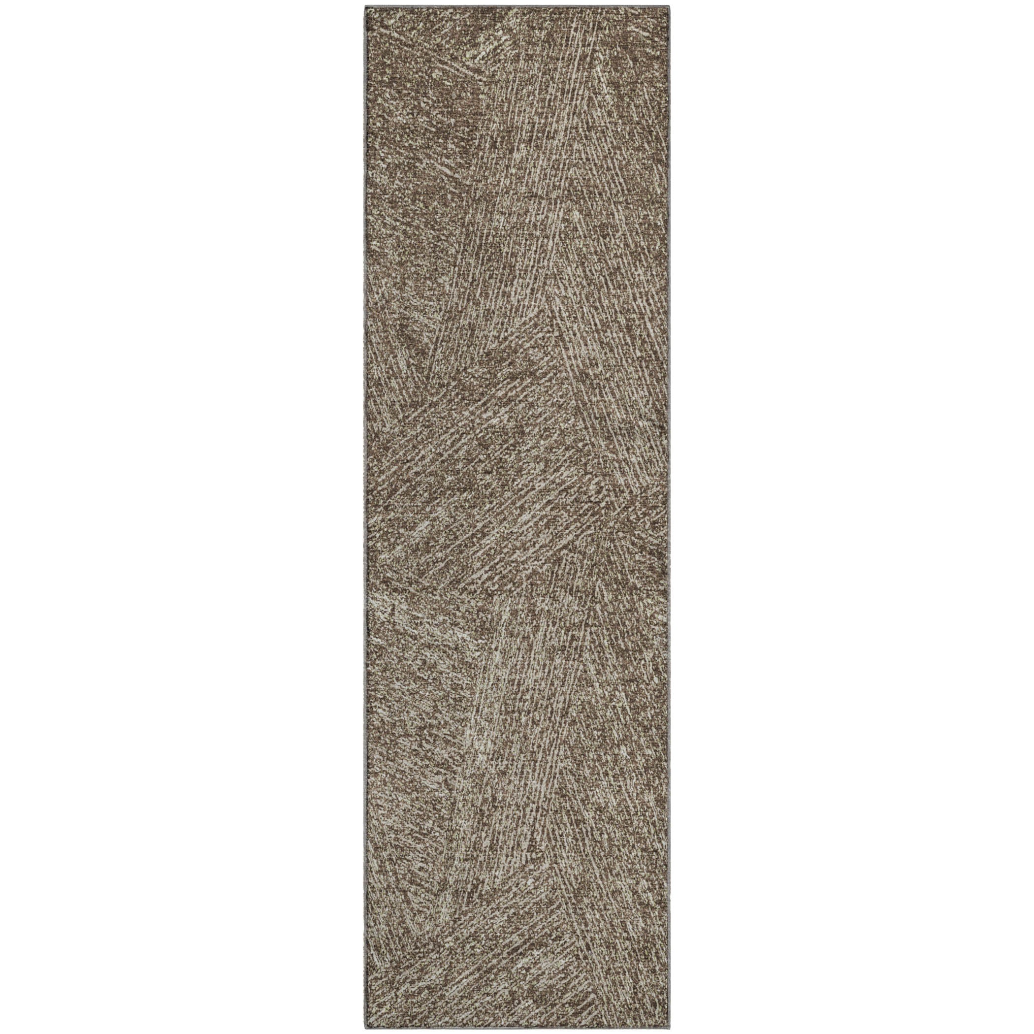 Lisbon Machine Washable Transitional Chocolate Brown Rug 2'3" x 7'6" #shape_Runner