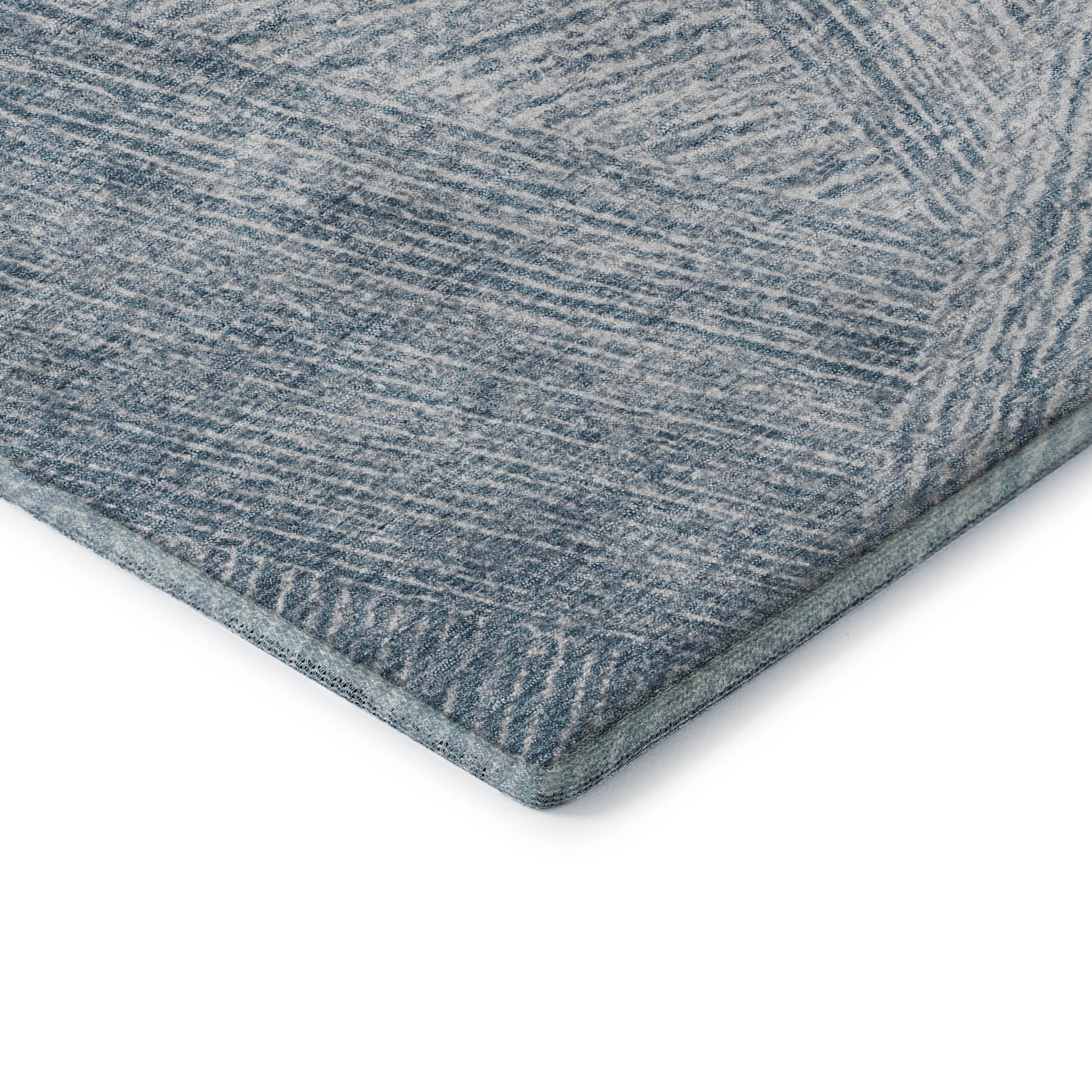 Lisbon Machine Washable Transitional Denim Blue Rug 1'8" x 2'6" #shape_Rectangle